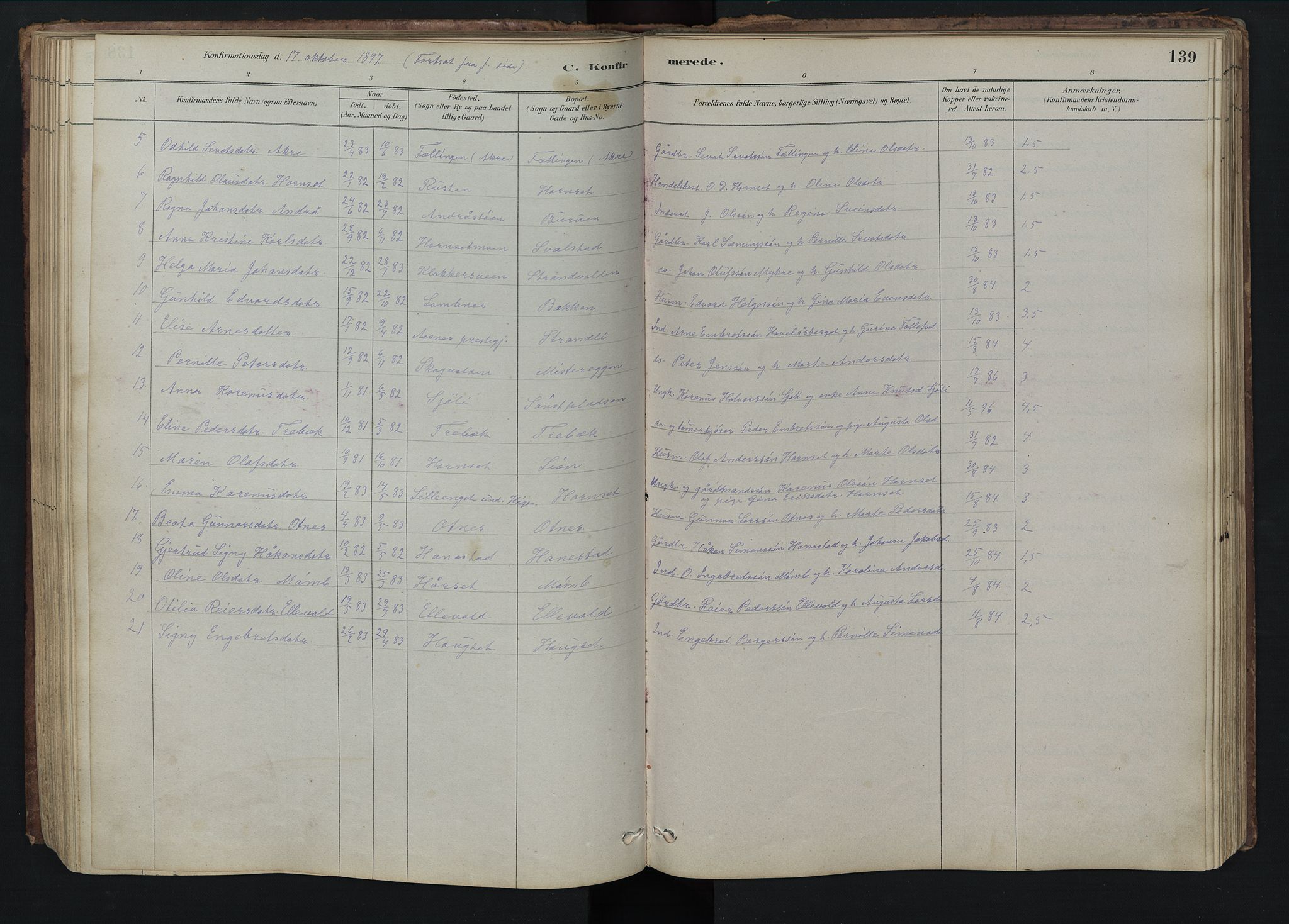 Rendalen prestekontor, SAH/PREST-054/H/Ha/Hab/L0009: Parish register (copy) no. 9, 1879-1902, p. 139