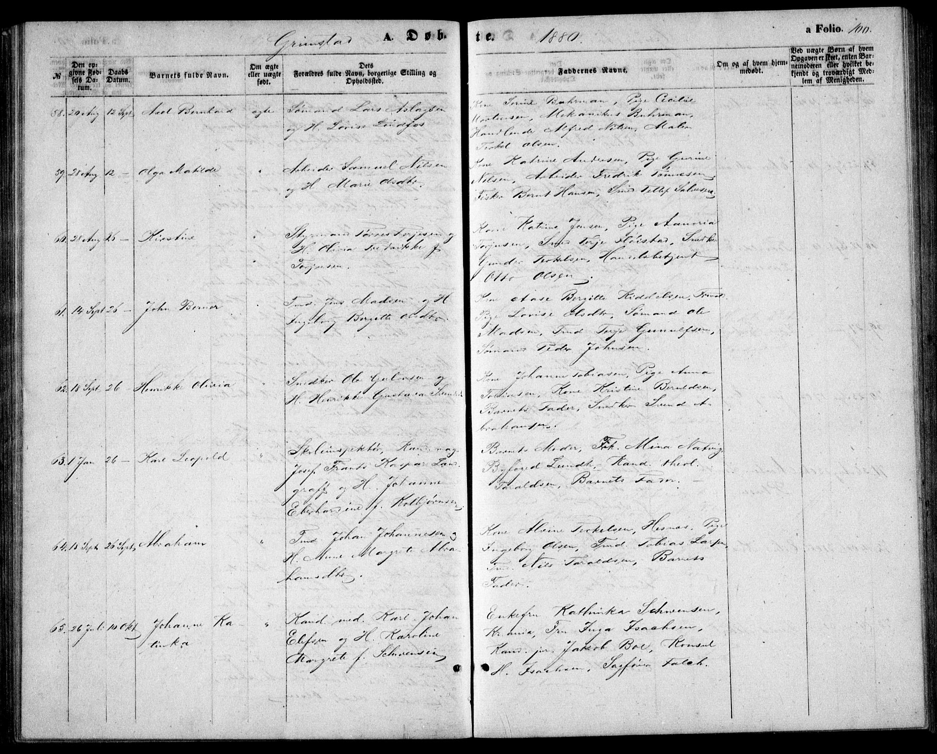 Fjære sokneprestkontor, AV/SAK-1111-0011/F/Fb/L0009: Parish register (copy) no. B 9, 1867-1870, p. 100