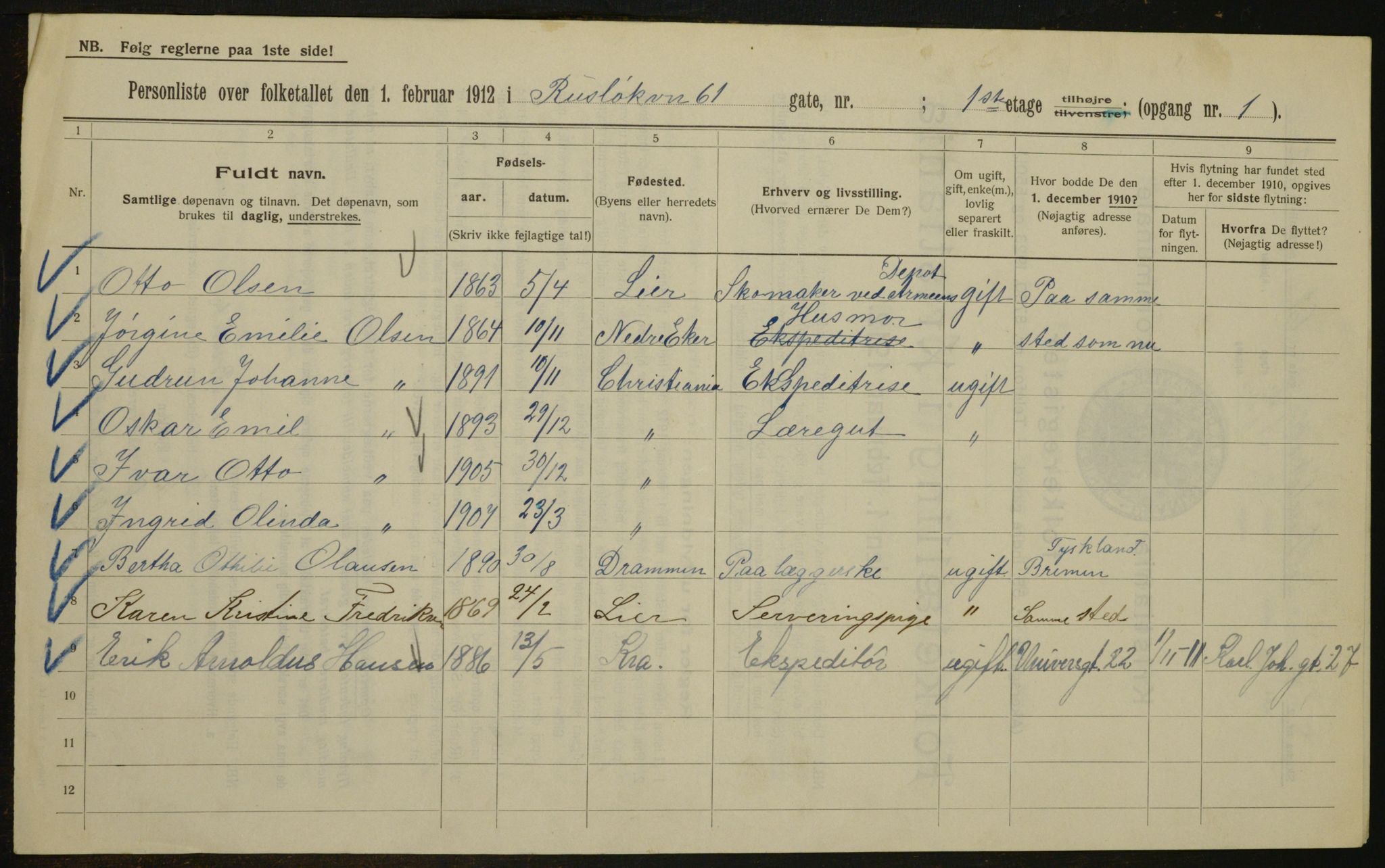 OBA, Municipal Census 1912 for Kristiania, 1912, p. 85832