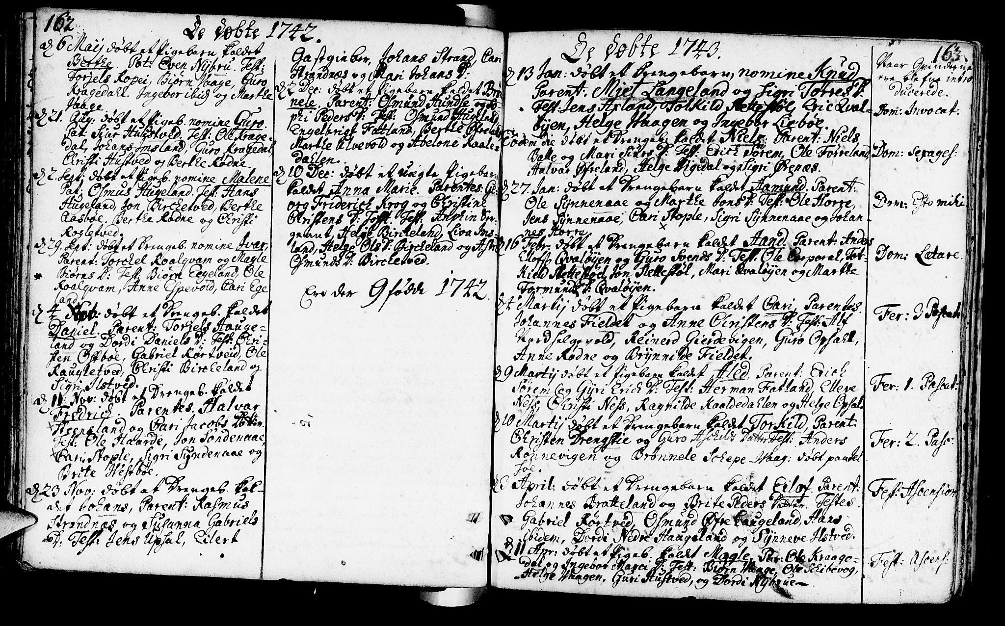 Vikedal sokneprestkontor, AV/SAST-A-101840/01/IV: Parish register (official) no. A 1, 1737-1778, p. 162-163