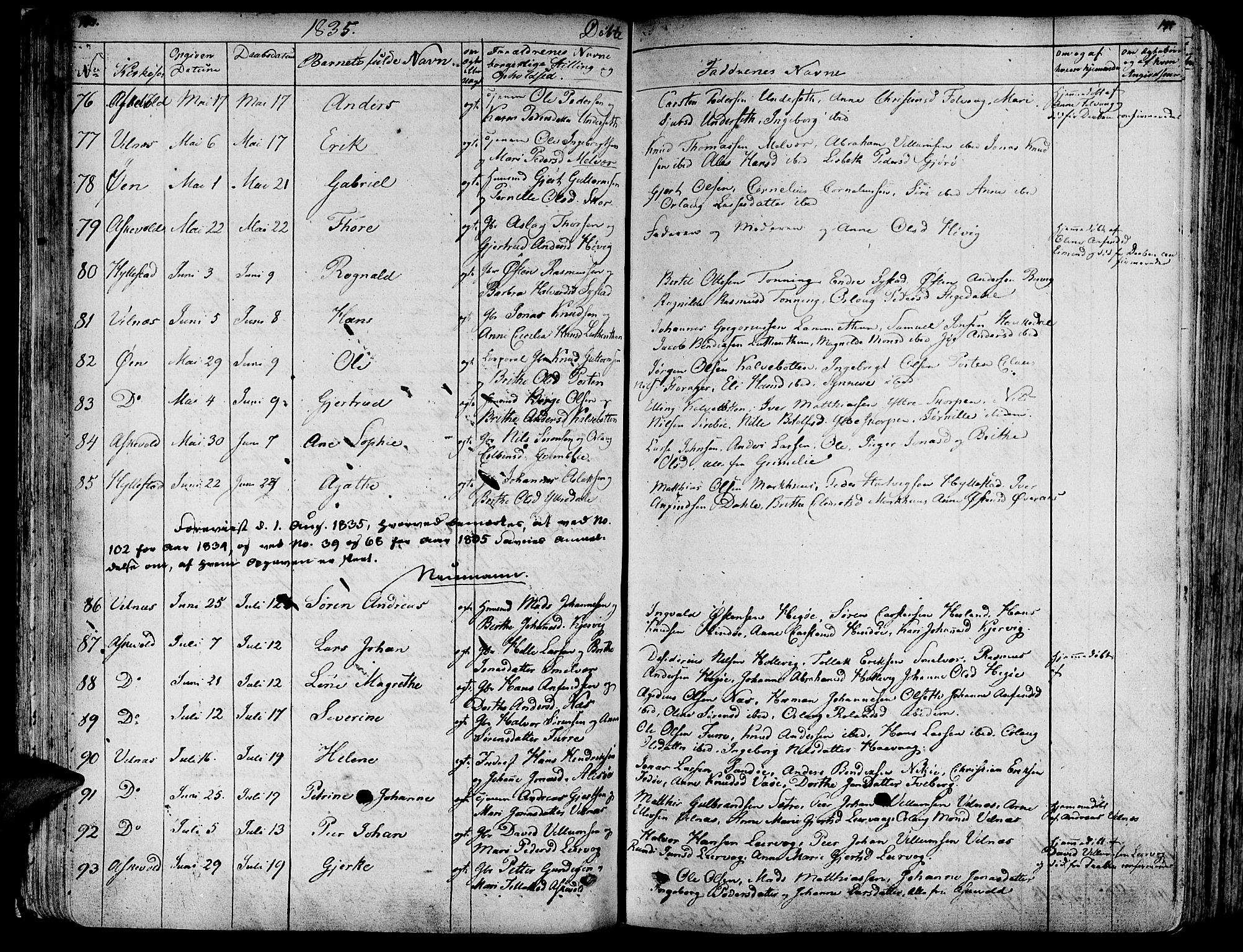 Askvoll sokneprestembete, AV/SAB-A-79501/H/Haa/Haaa/L0010: Parish register (official) no. A 10, 1821-1844, p. 134-135