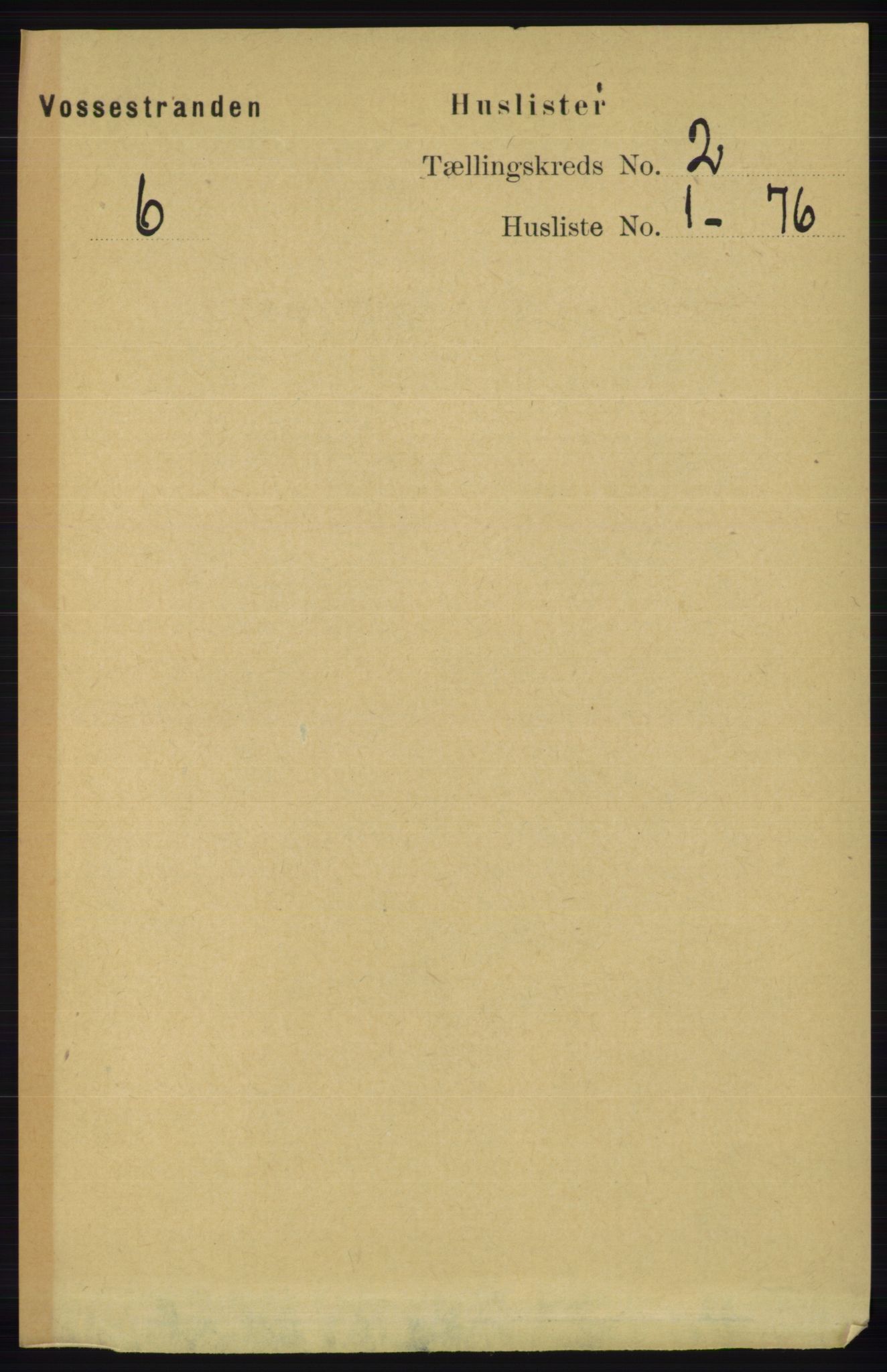 RA, 1891 census for 1236 Vossestrand, 1891, p. 641