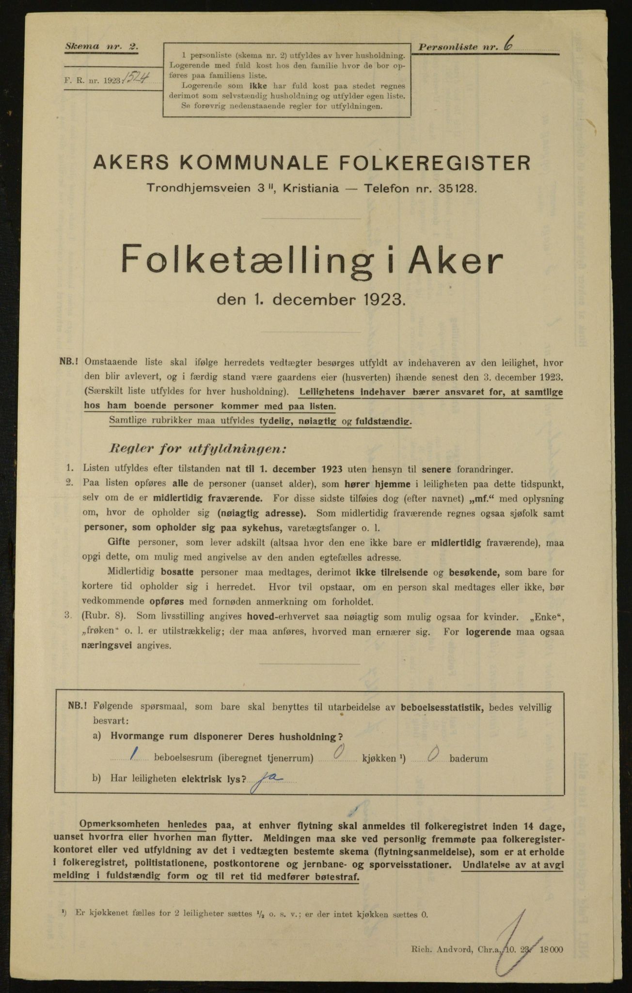 , Municipal Census 1923 for Aker, 1923, p. 31972