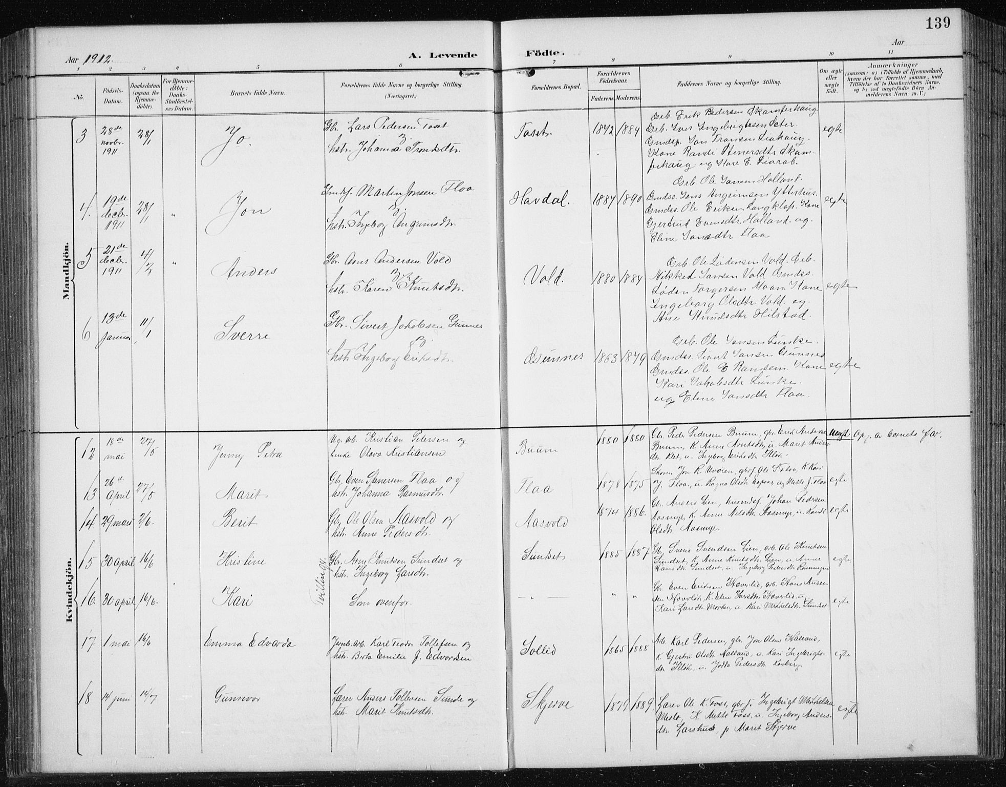 Ministerialprotokoller, klokkerbøker og fødselsregistre - Sør-Trøndelag, AV/SAT-A-1456/674/L0876: Parish register (copy) no. 674C03, 1892-1912, p. 139