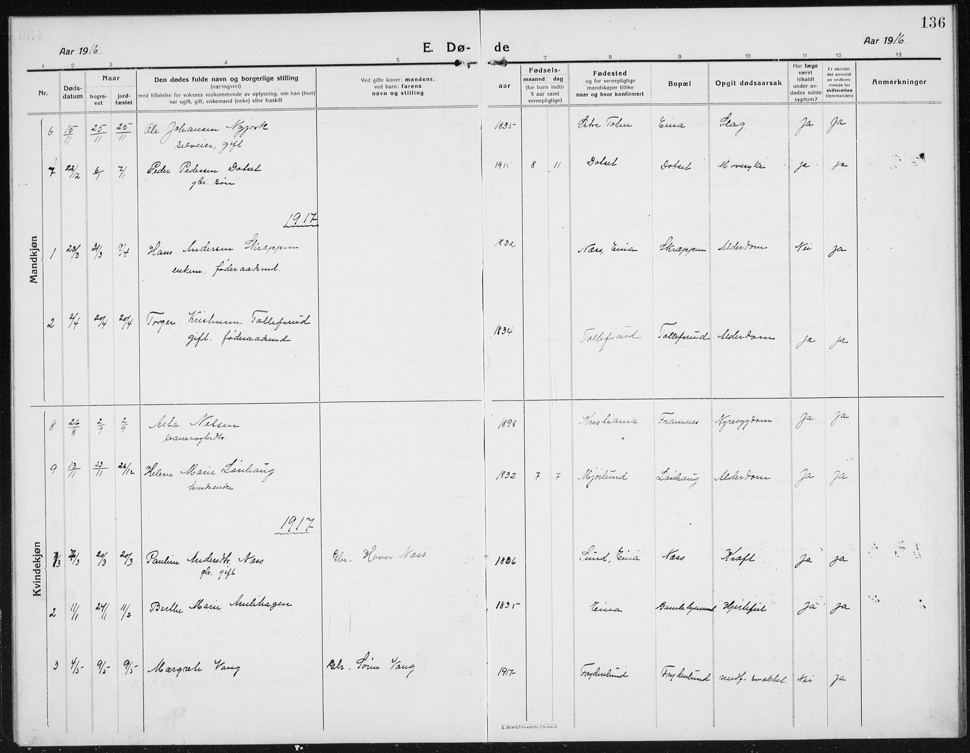 Kolbu prestekontor, SAH/PREST-110/H/Ha/Hab/L0006: Parish register (copy) no. 6, 1916-1934, p. 136