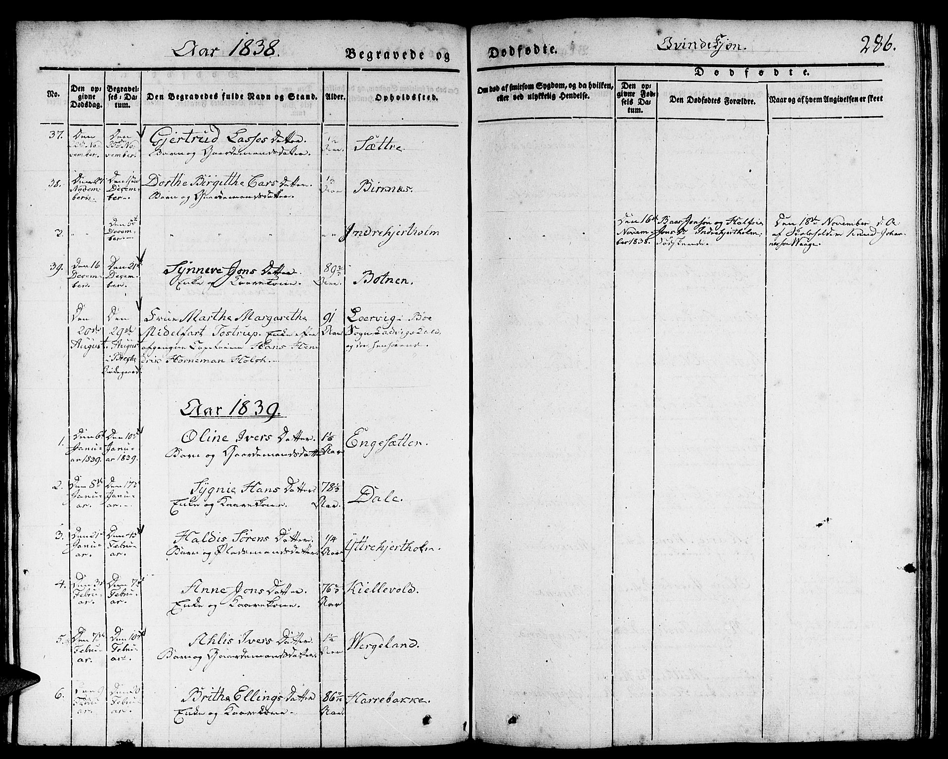 Gulen sokneprestembete, SAB/A-80201/H/Haa/Haaa/L0020: Parish register (official) no. A 20, 1837-1847, p. 286