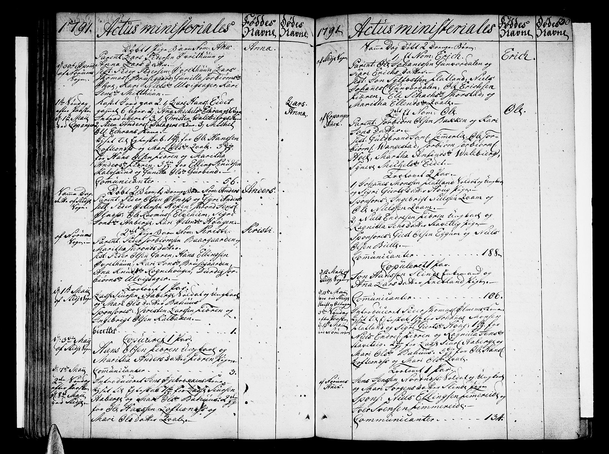 Sogndal sokneprestembete, SAB/A-81301/H/Haa/Haaa/L0007: Parish register (official) no. A 7, 1782-1795, p. 130