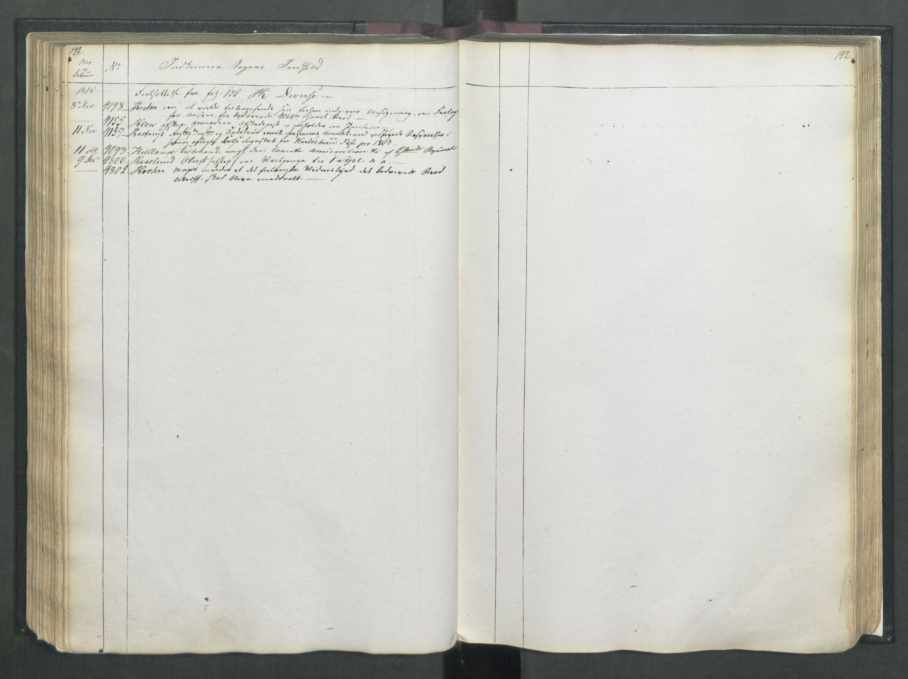 Armédepartementet, RA/RAFA-3493/C/Ca/L0007: 6. Departements Register, 1815, p. 142