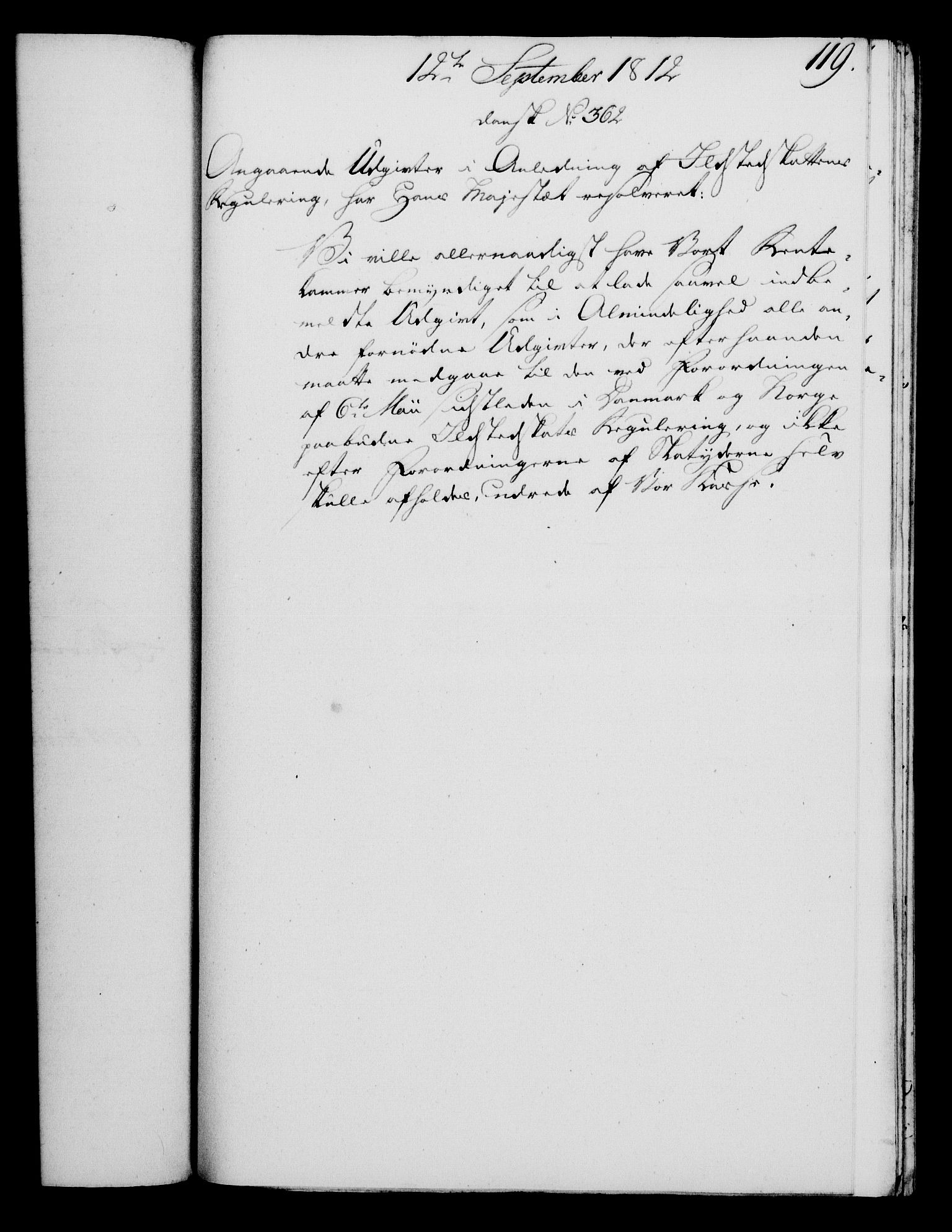 Rentekammeret, Kammerkanselliet, RA/EA-3111/G/Gf/Gfa/L0094: Norsk relasjons- og resolusjonsprotokoll (merket RK 52.94), 1812, p. 476