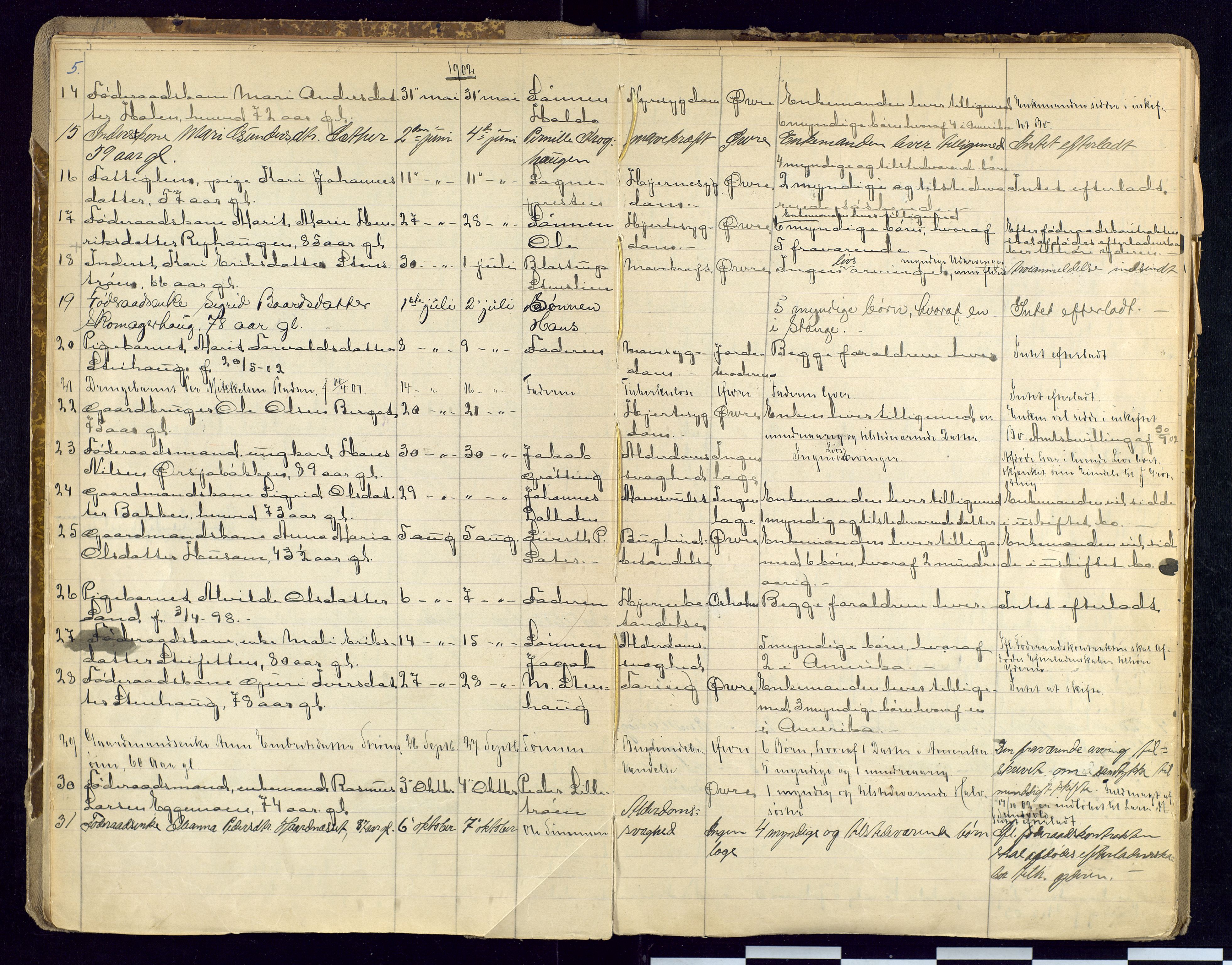 Alvdal og Folldal lensmannskontor, AV/SAH-LHA-007/H/Ha/L0002: Dødsfallsprotokoll, 1900-1924, p. 5