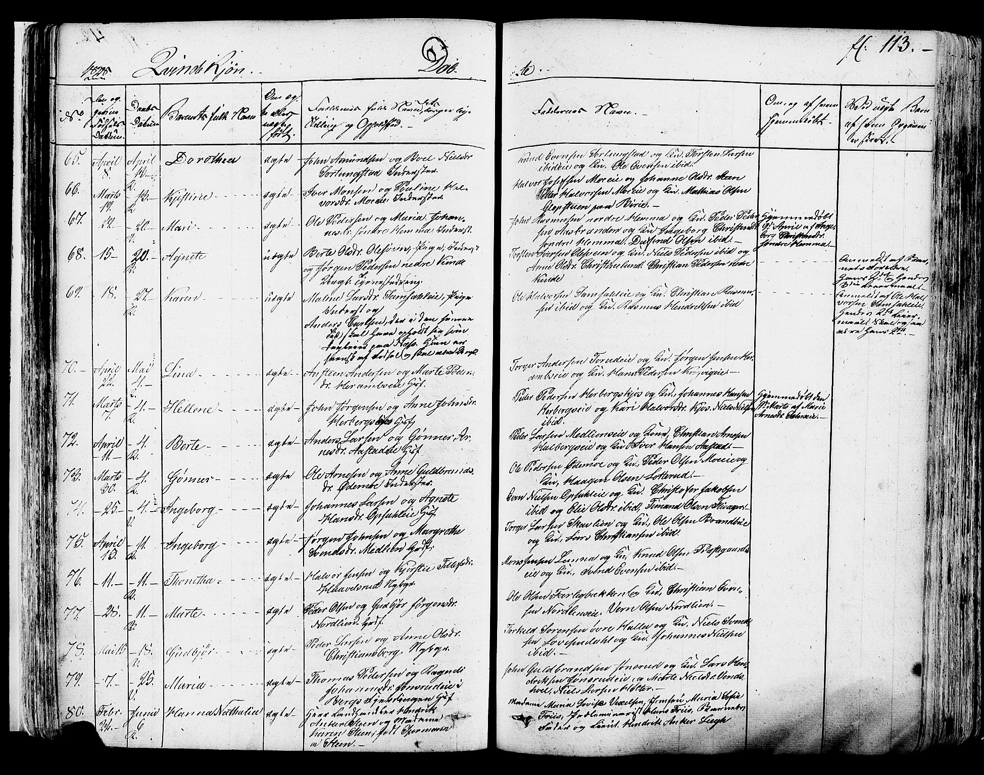 Ringsaker prestekontor, SAH/PREST-014/K/Ka/L0007: Parish register (official) no. 7A, 1826-1837, p. 113