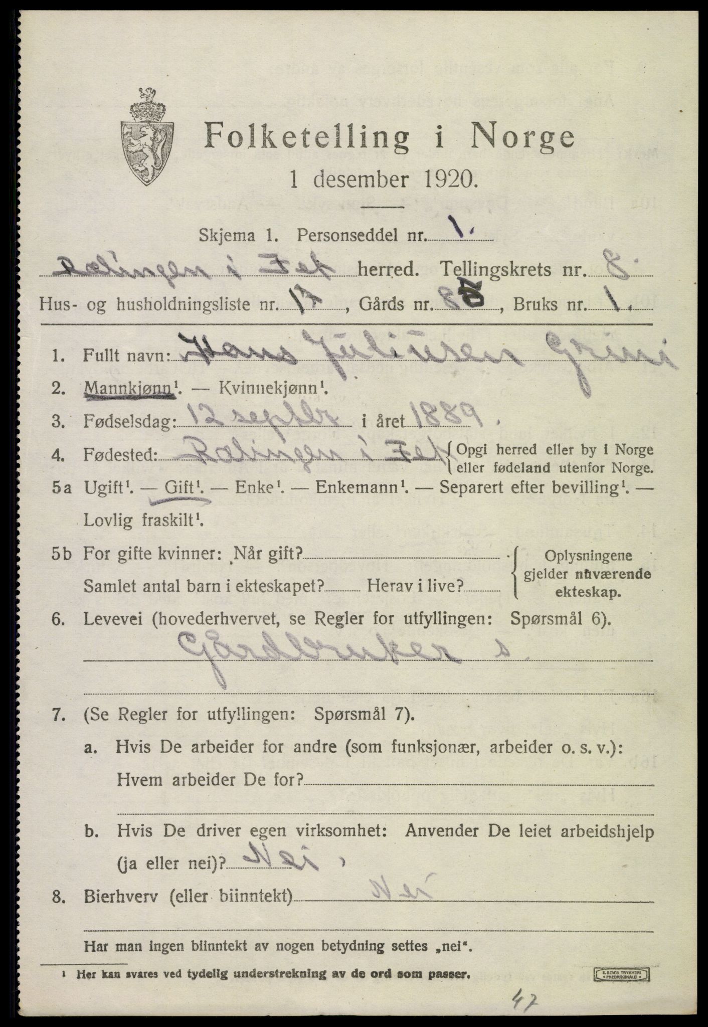 SAO, 1920 census for Fet, 1920, p. 8976