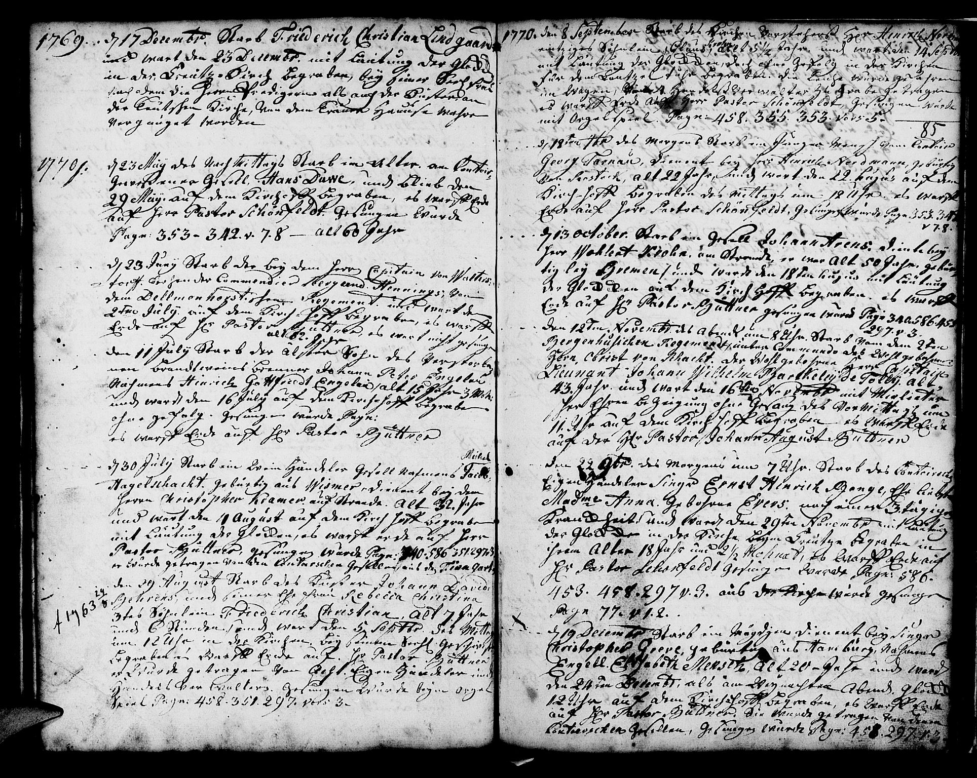 Mariakirken Sokneprestembete, SAB/A-76901/H/Haa/L0001: Parish register (official) no. A 1, 1740-1784, p. 85