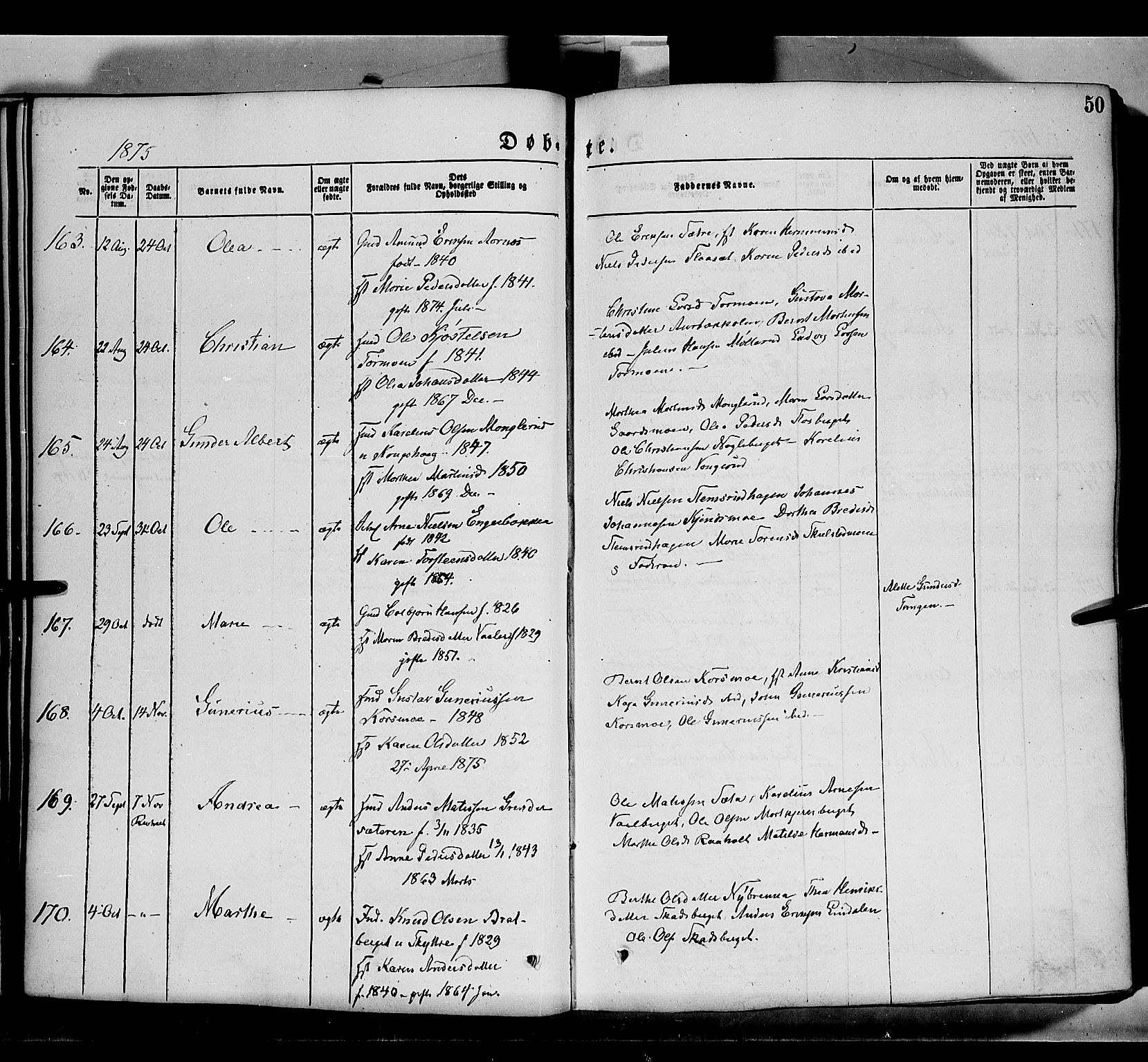 Grue prestekontor, AV/SAH-PREST-036/H/Ha/Haa/L0011: Parish register (official) no. 11, 1873-1880, p. 50