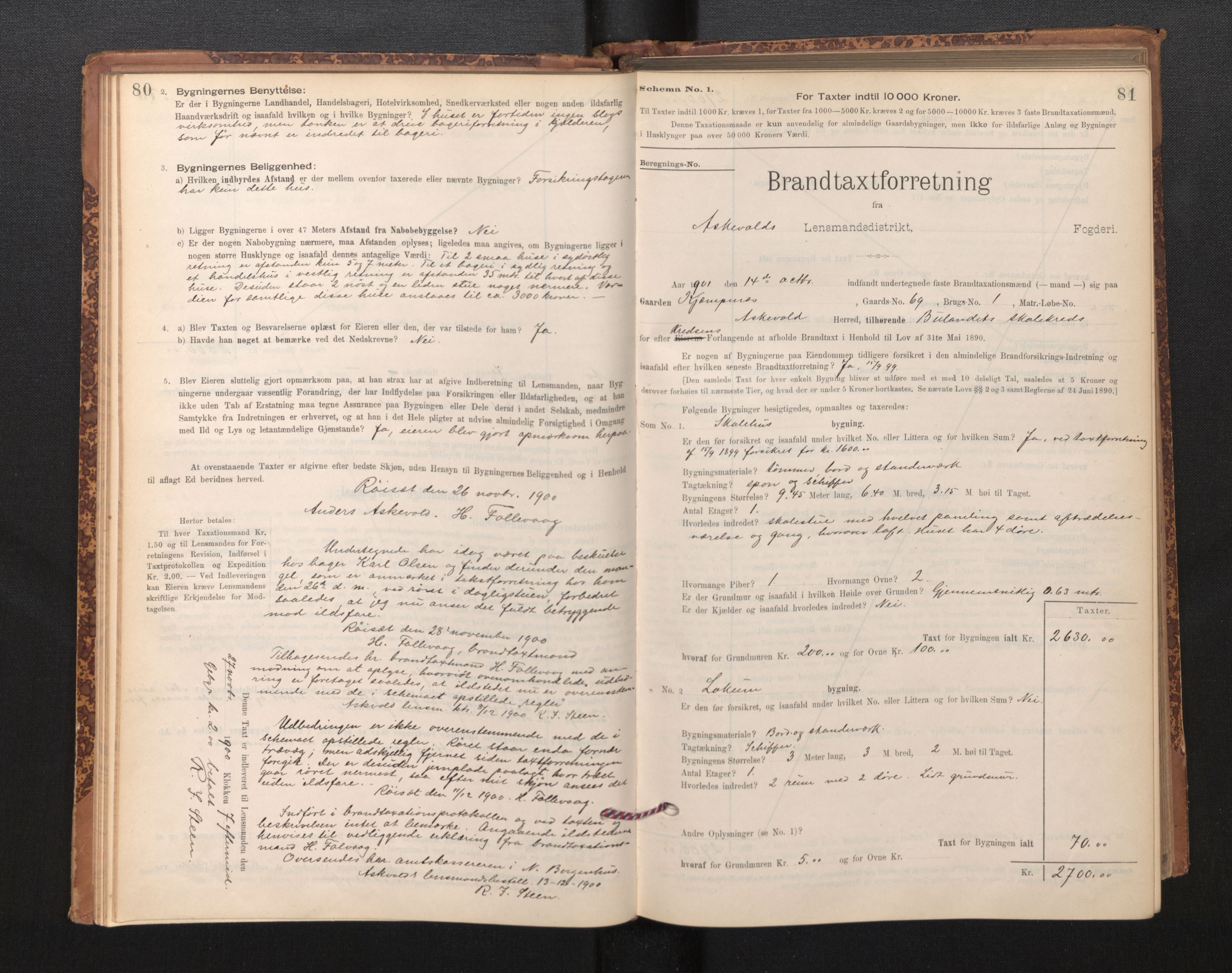 Lensmannen i Askvoll, SAB/A-26301/0012/L0004: Branntakstprotokoll, skjematakst og liste over branntakstmenn, 1895-1932, p. 80-81