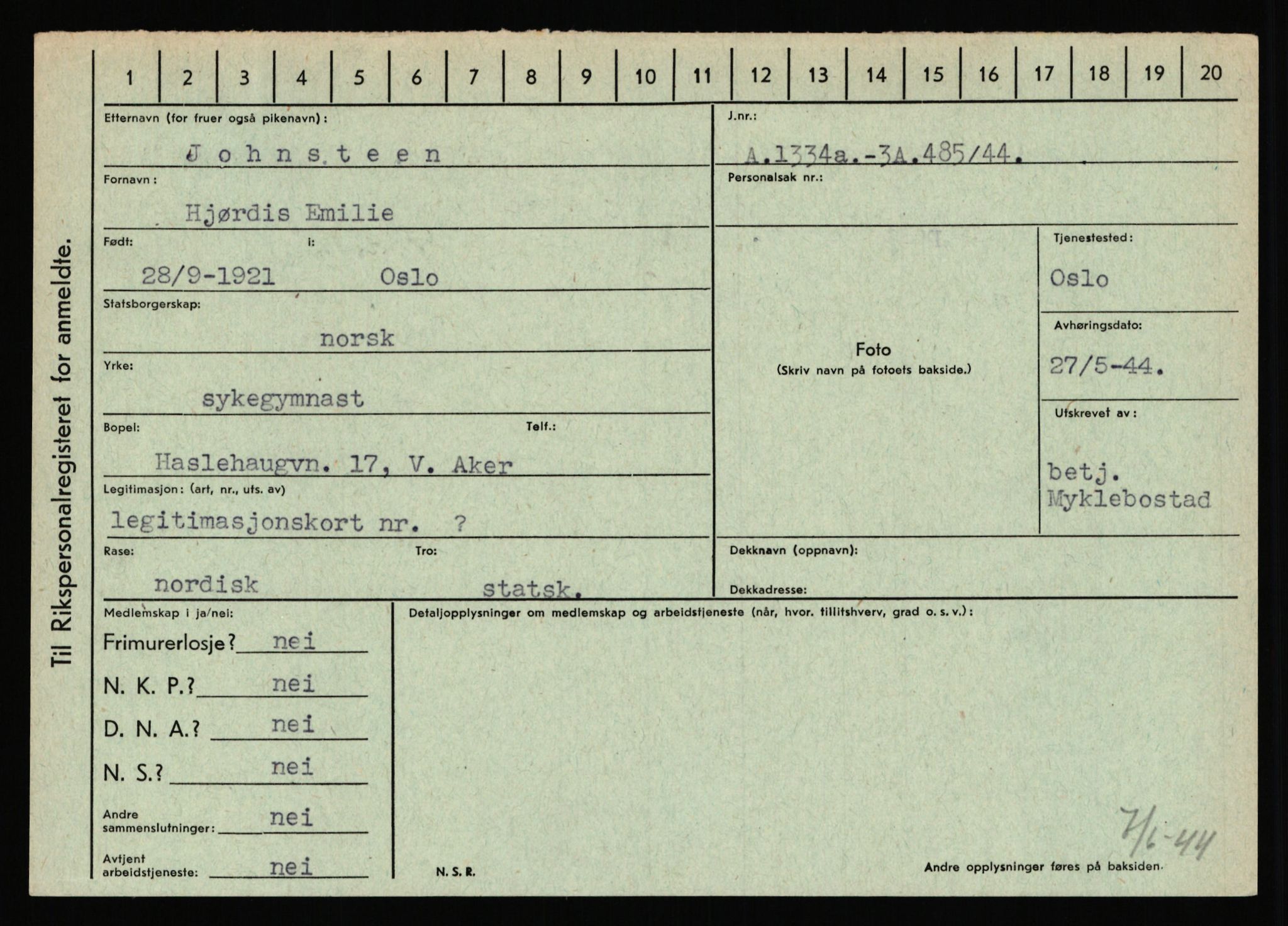 Statspolitiet - Hovedkontoret / Osloavdelingen, AV/RA-S-1329/C/Ca/L0008: Johan(nes)sen - Knoph, 1943-1945, p. 2361