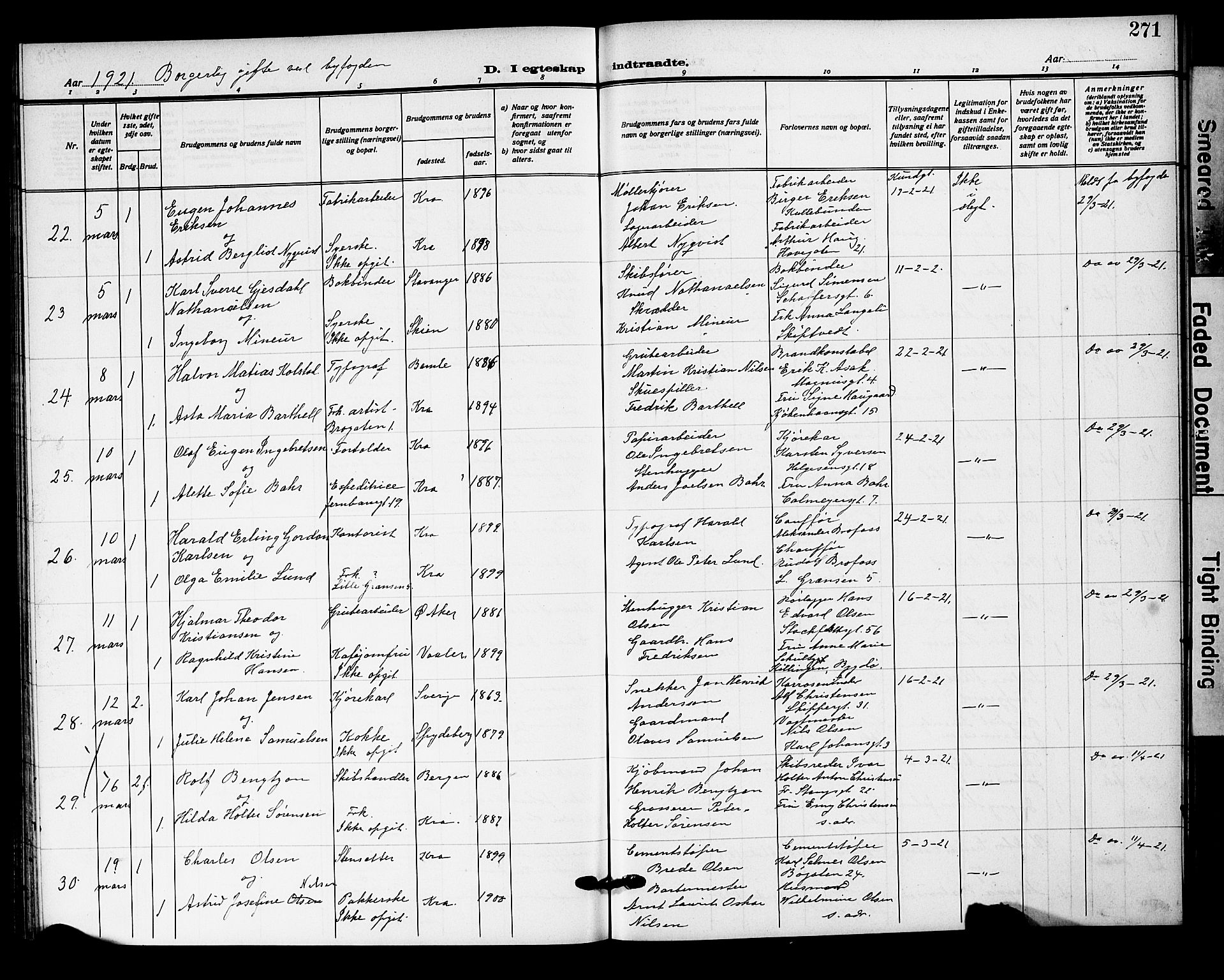 Oslo domkirke Kirkebøker, AV/SAO-A-10752/F/Fa/L0034: Parish register (official) no. 34, 1913-1921, p. 271