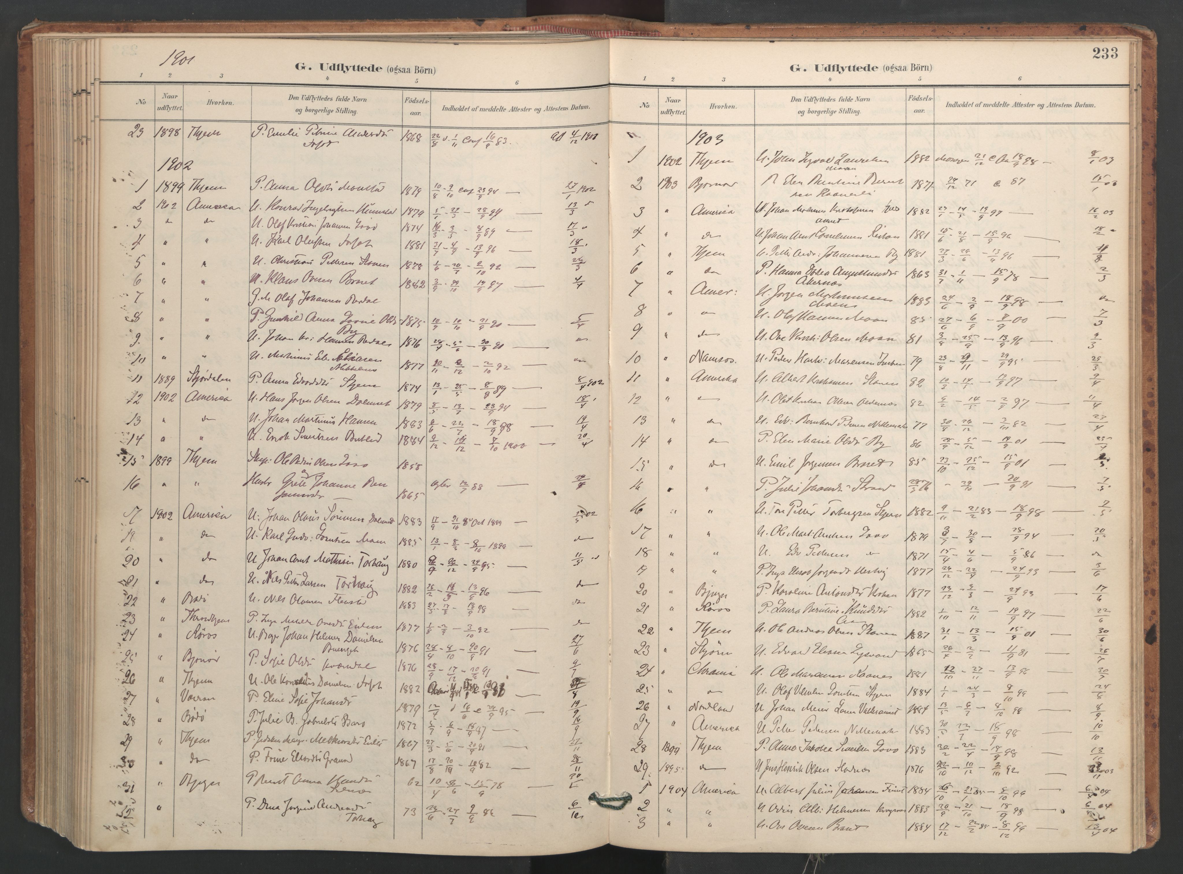 Ministerialprotokoller, klokkerbøker og fødselsregistre - Sør-Trøndelag, SAT/A-1456/655/L0681: Parish register (official) no. 655A10, 1895-1907, p. 233
