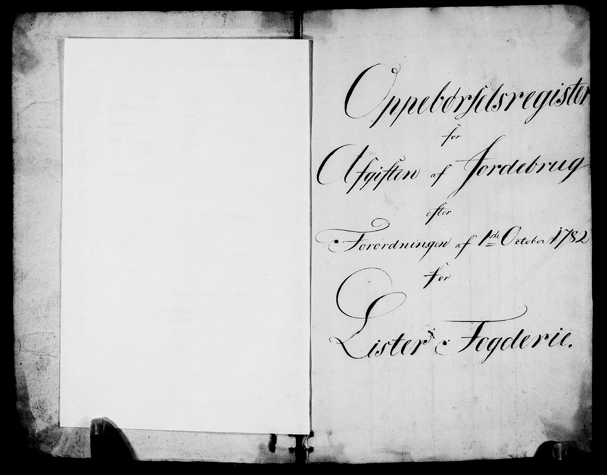 Rentekammeret inntil 1814, Realistisk ordnet avdeling, AV/RA-EA-4070/N/Ne/Nea/L0095: Lista fogderi. Oppebørselsregister, 1803-1804, p. 2