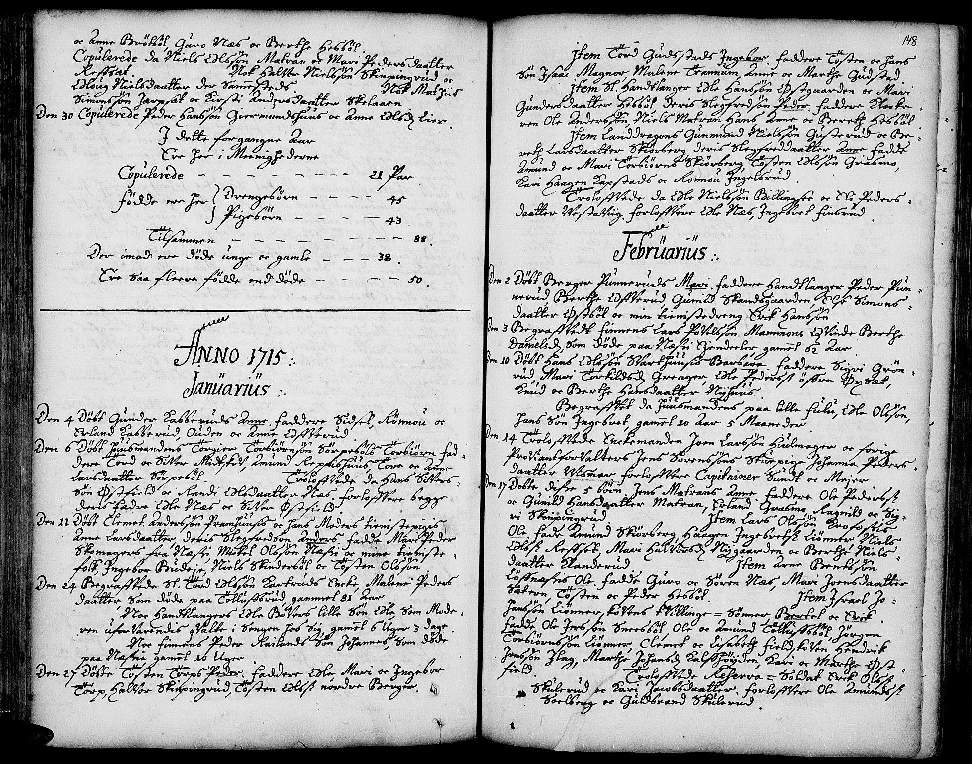 Vinger prestekontor, AV/SAH-PREST-024/H/Ha/Haa/L0001: Parish register (official) no. 1, 1689-1729, p. 148