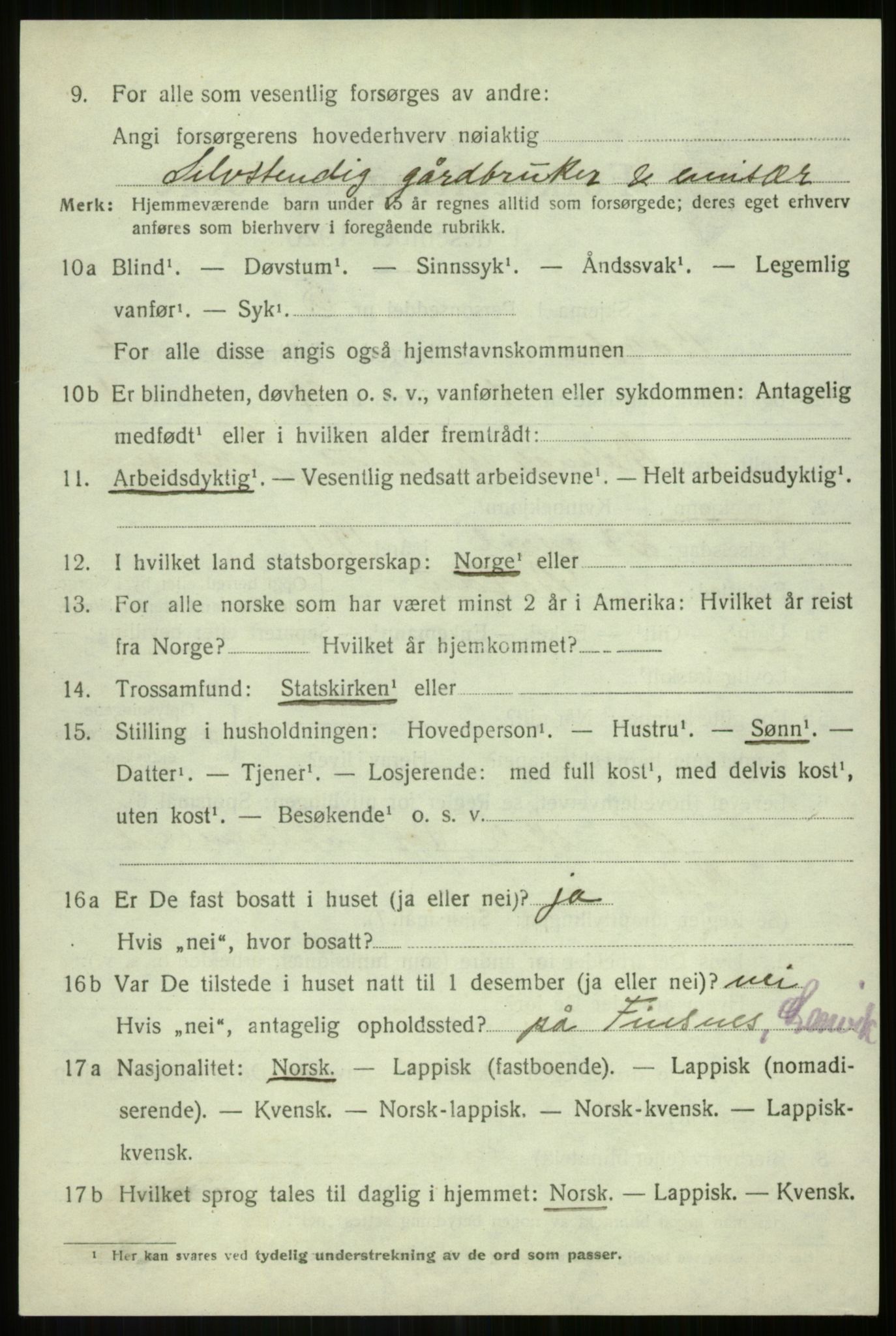 SATØ, 1920 census for Bardu, 1920, p. 2734