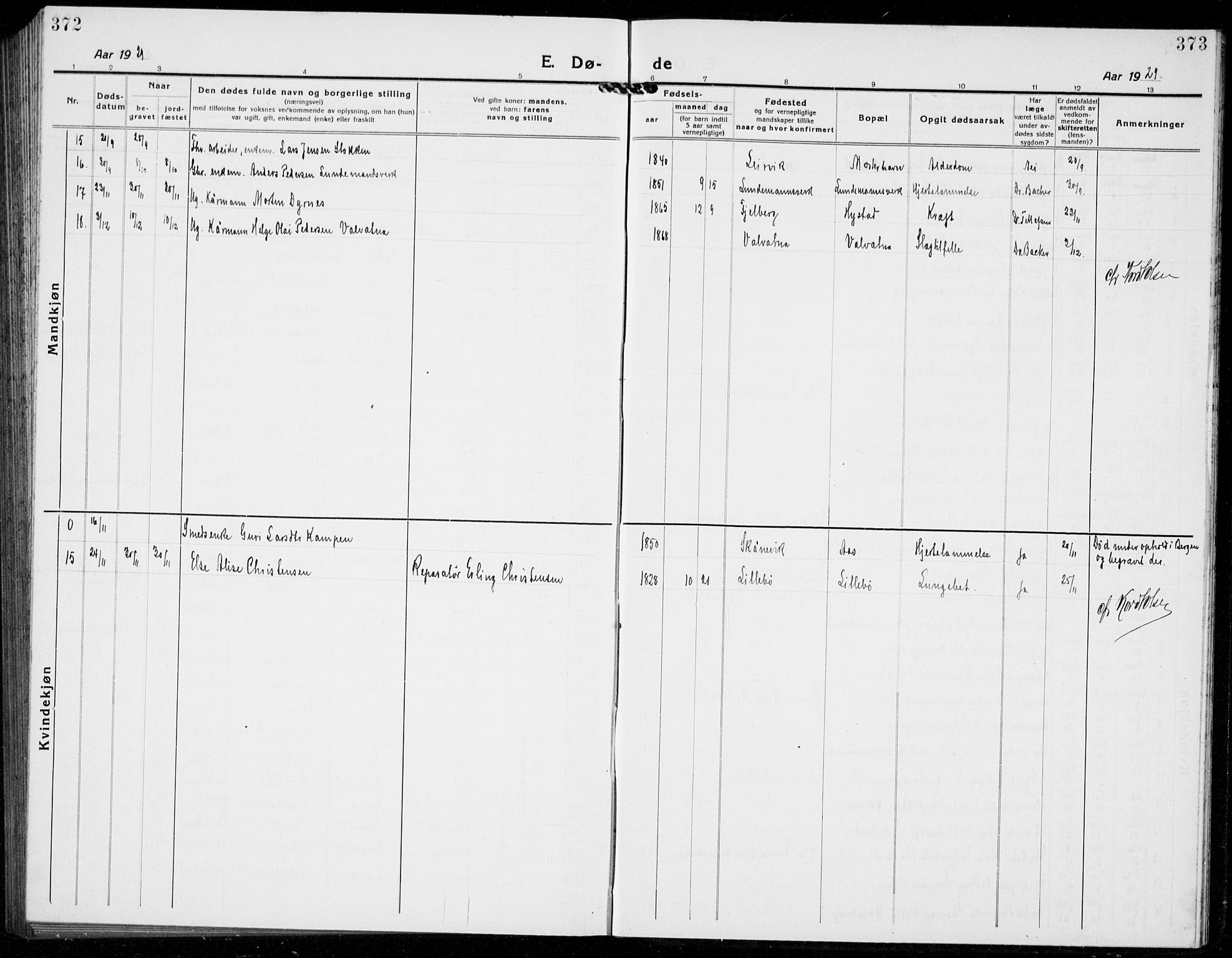 Stord sokneprestembete, AV/SAB-A-78201/H/Hab: Parish register (copy) no. A 4, 1919-1933, p. 372-373