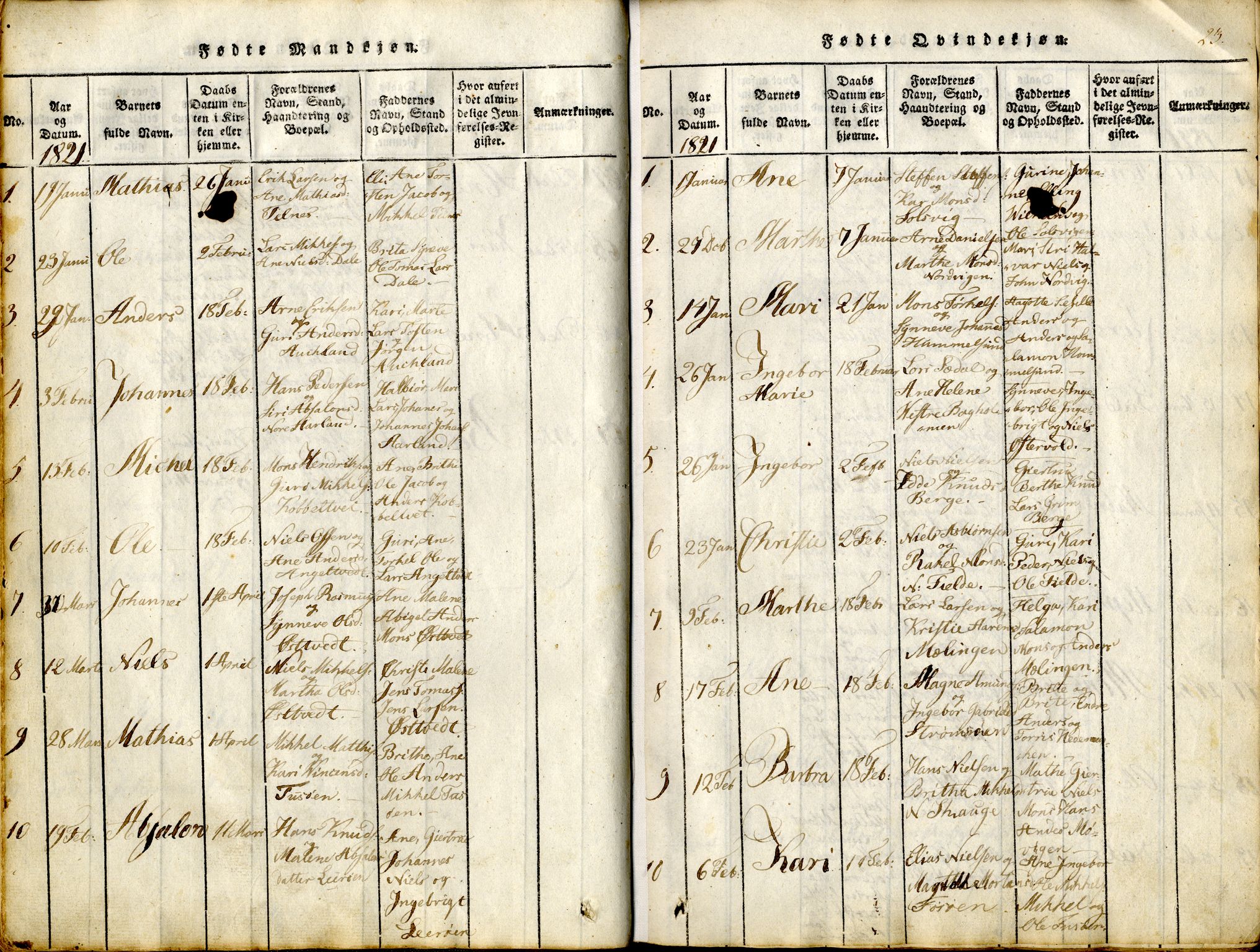 Sund sokneprestembete, AV/SAB-A-99930: Parish register (official) no. A 11, 1814-1825, p. 23