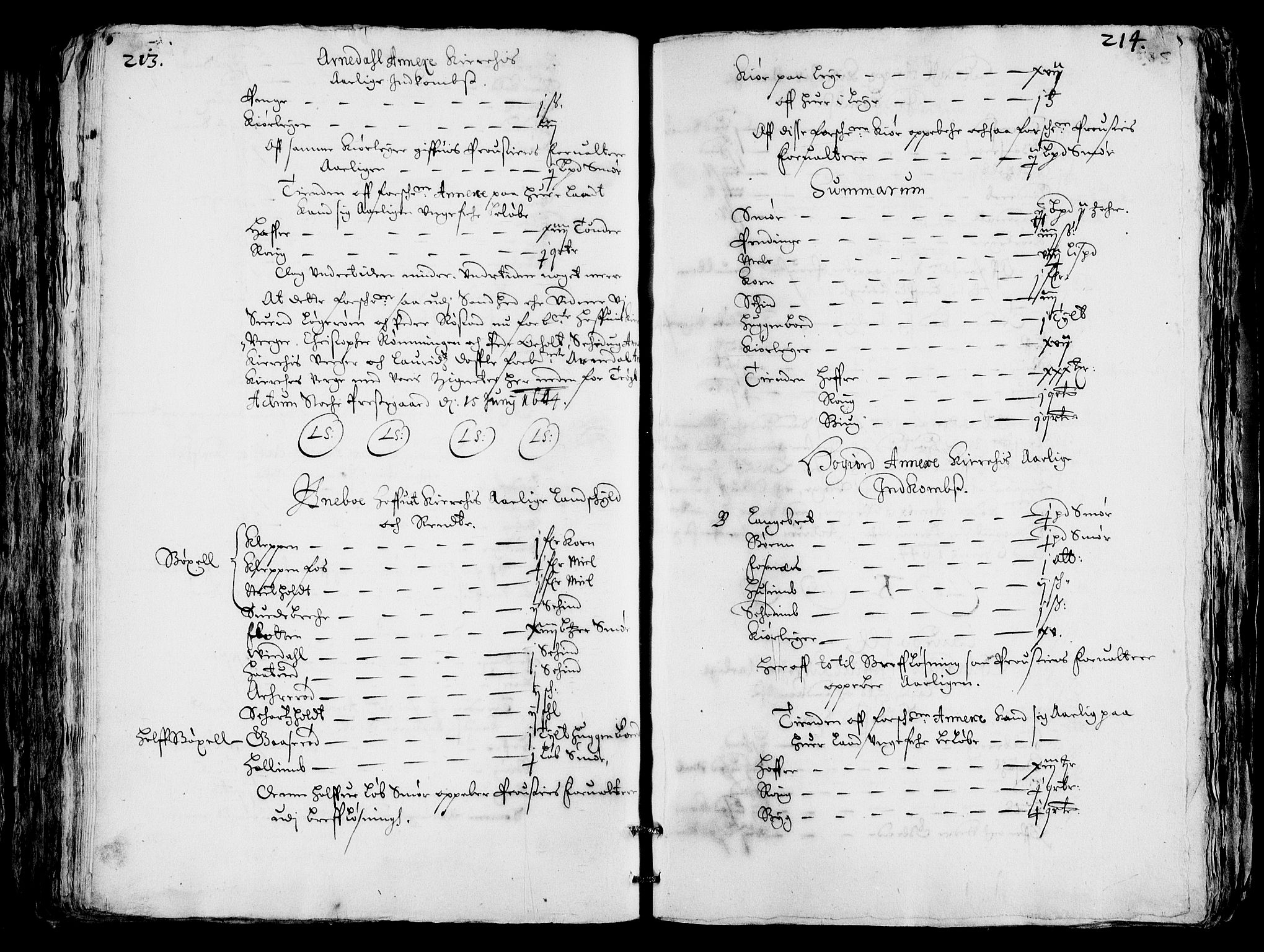 Rentekammeret inntil 1814, Realistisk ordnet avdeling, AV/RA-EA-4070/Fc/Fca/L0001/0004: [Ca I]  Akershus stift / Jordebok over kirkene og prestebolene i Oslo og Hamar stift, 1664, p. 213-214