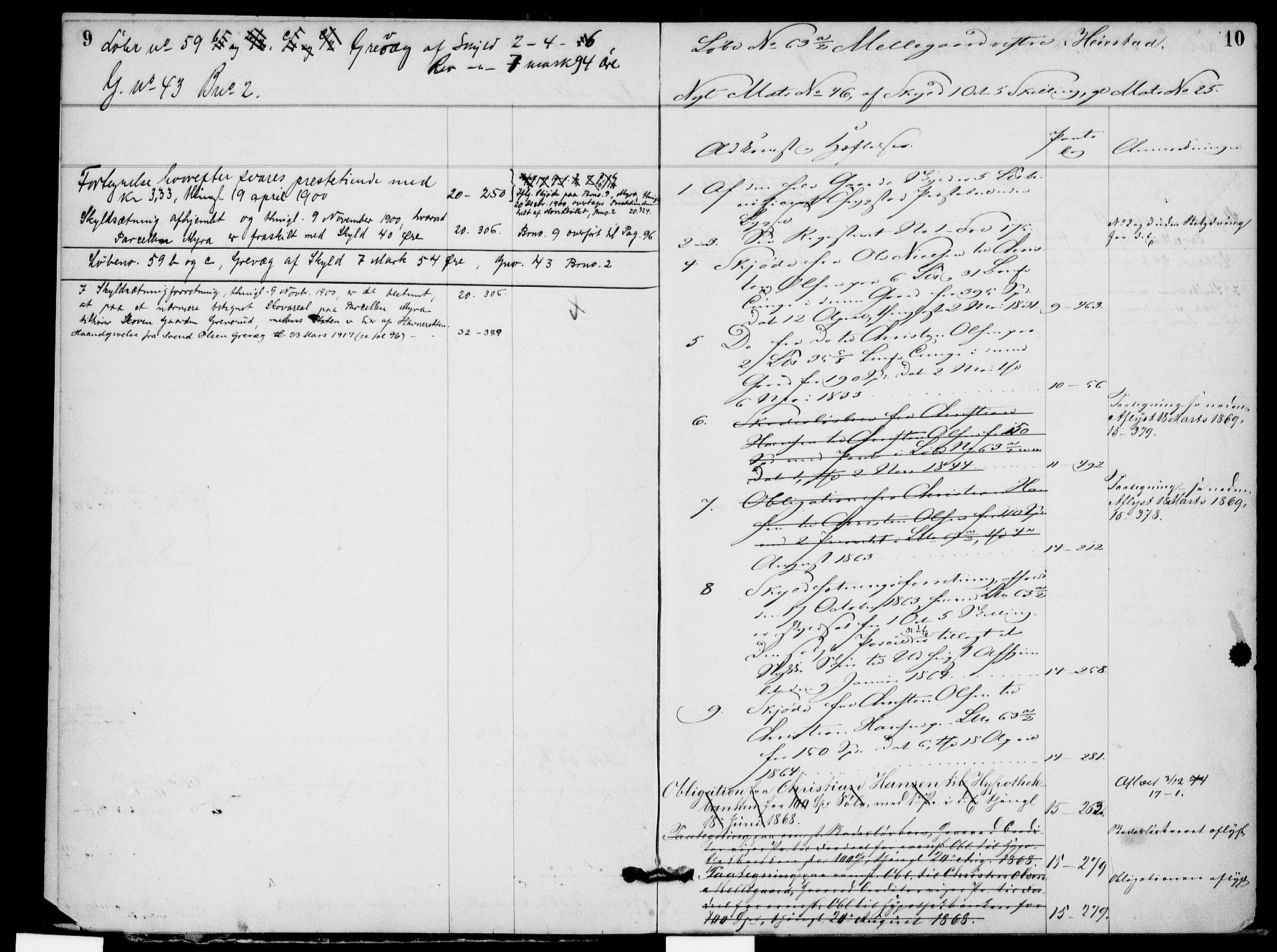 Trøgstad sorenskriveri, SAO/A-10659/G/Ga/L0002: Mortgage register no. 2, 1785-1926, p. 9-10