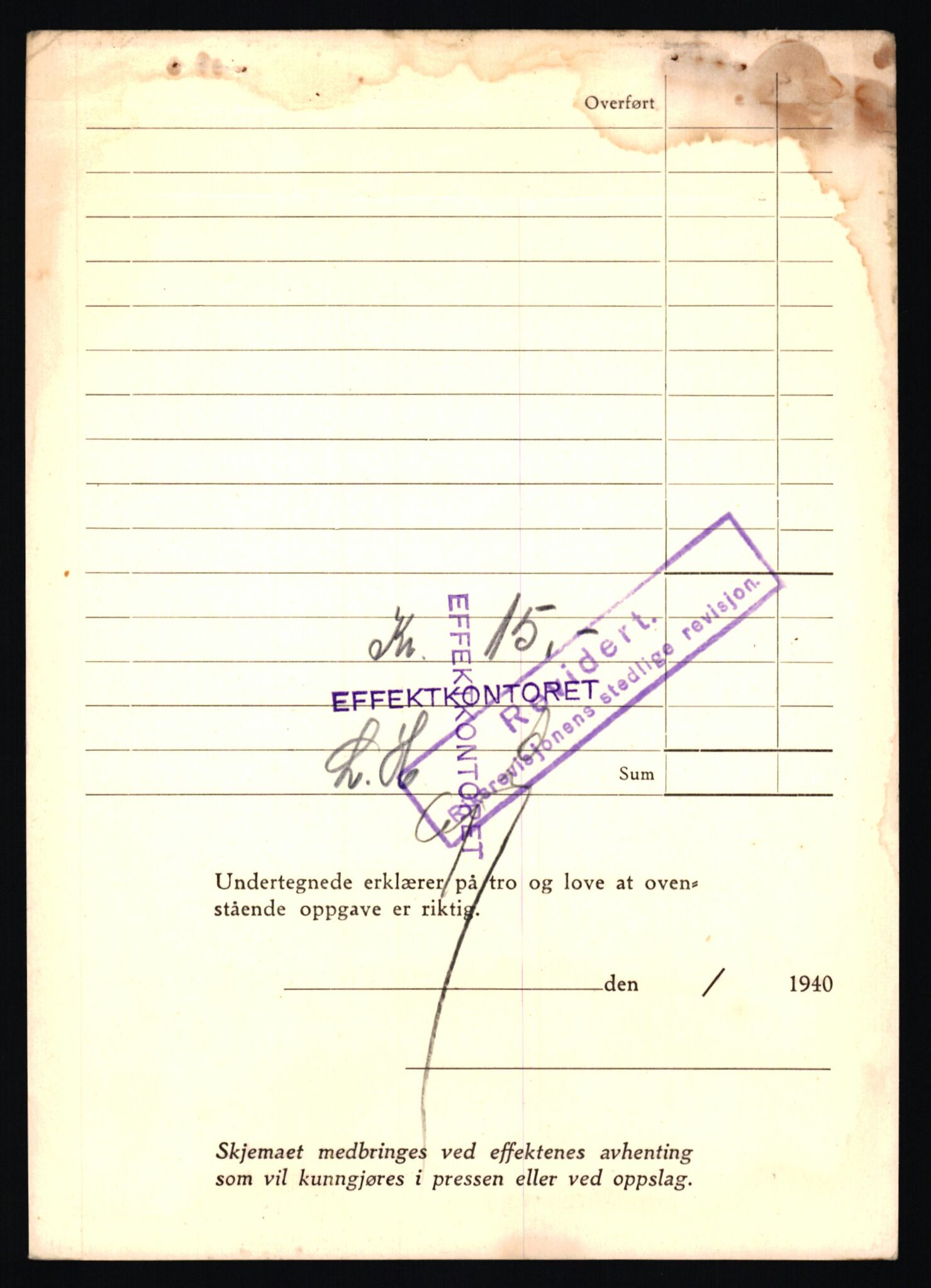 Justisdepartementet, Oppgjørsavdelingen, AV/RA-S-1056/G/Gb/L0039: Oppgaver over ettersøkte sivile effekter. Joa, Endre - Johansen, Gustav, 1940-1942, p. 4