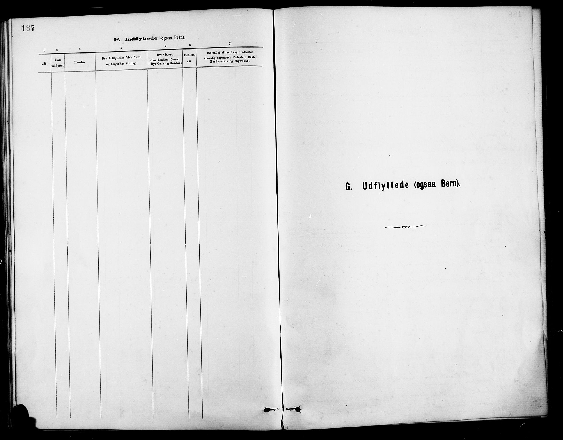 Barbu sokneprestkontor, AV/SAK-1111-0003/F/Fa/L0003: Parish register (official) no. A 3, 1883-1898, p. 187