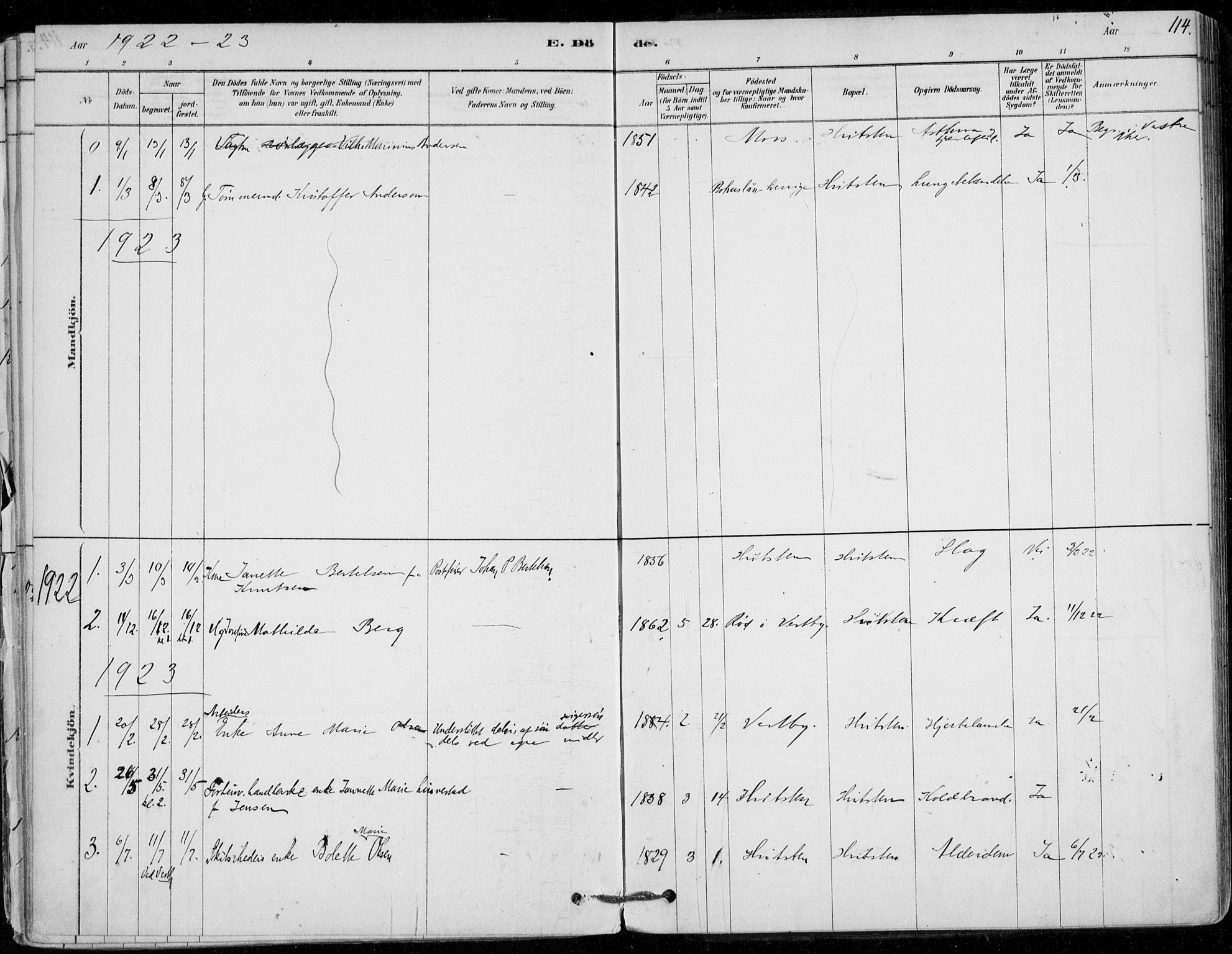 Vestby prestekontor Kirkebøker, AV/SAO-A-10893/F/Fd/L0001: Parish register (official) no. IV 1, 1878-1945, p. 114