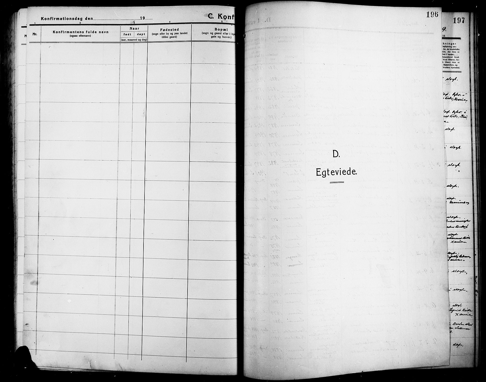 Lunner prestekontor, SAH/PREST-118/H/Ha/Hab/L0001: Parish register (copy) no. 1, 1909-1922, p. 196