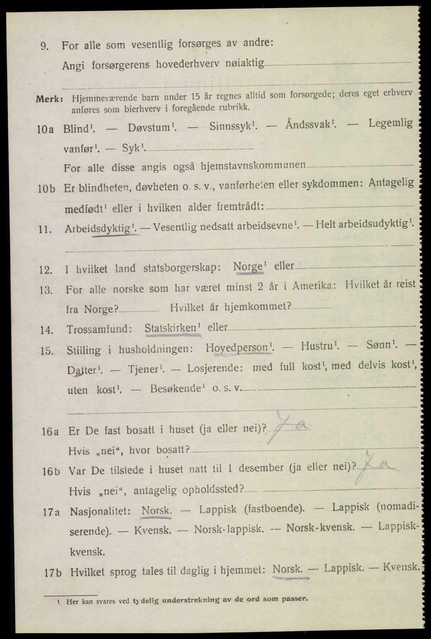 SAT, 1920 census for Borge, 1920, p. 7316