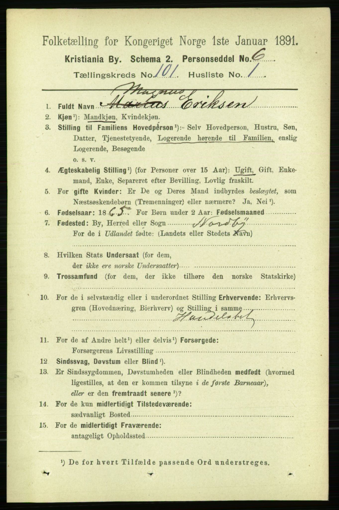 RA, 1891 census for 0301 Kristiania, 1891, p. 50011