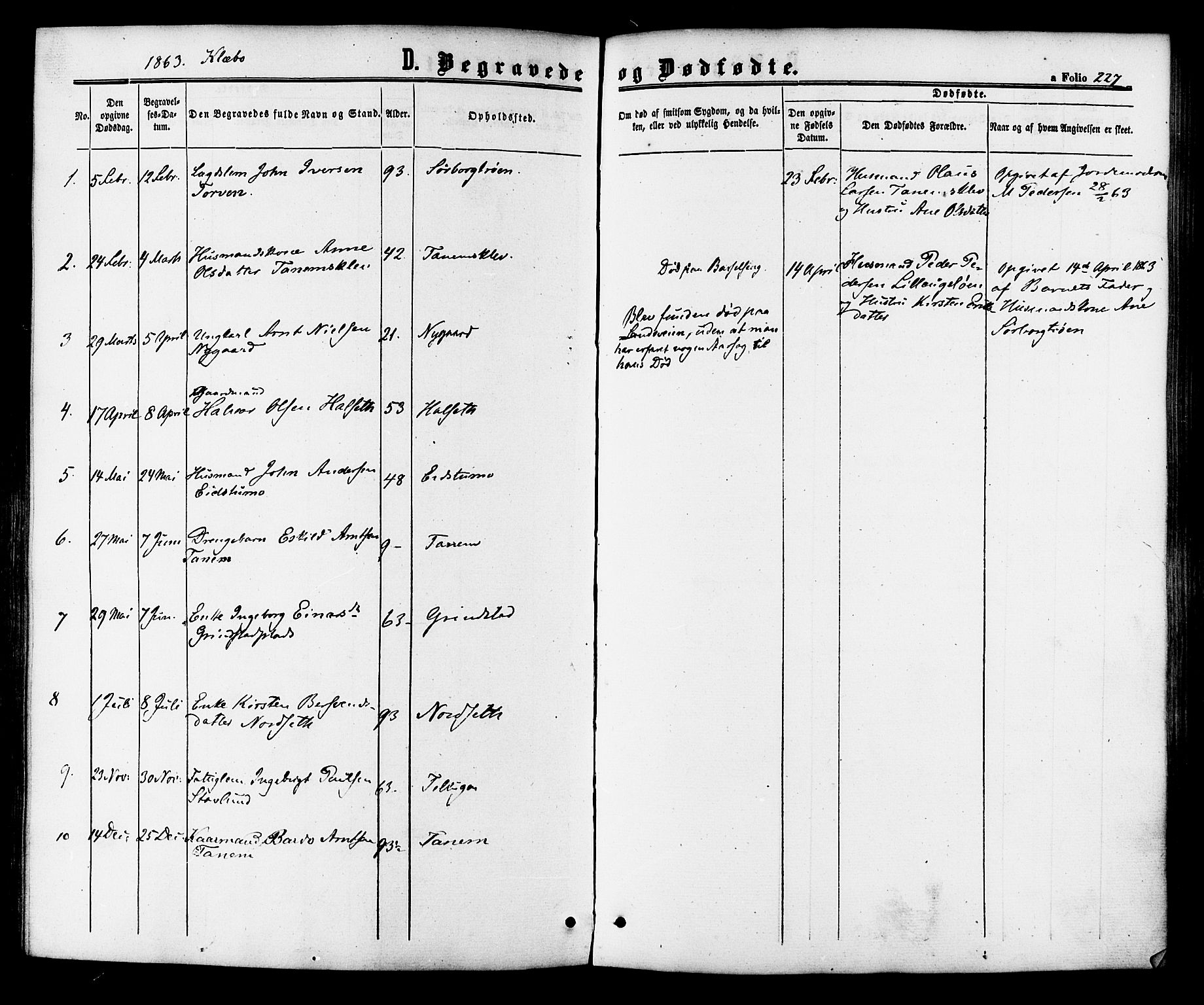 Ministerialprotokoller, klokkerbøker og fødselsregistre - Sør-Trøndelag, SAT/A-1456/618/L0442: Parish register (official) no. 618A06 /1, 1863-1879, p. 227