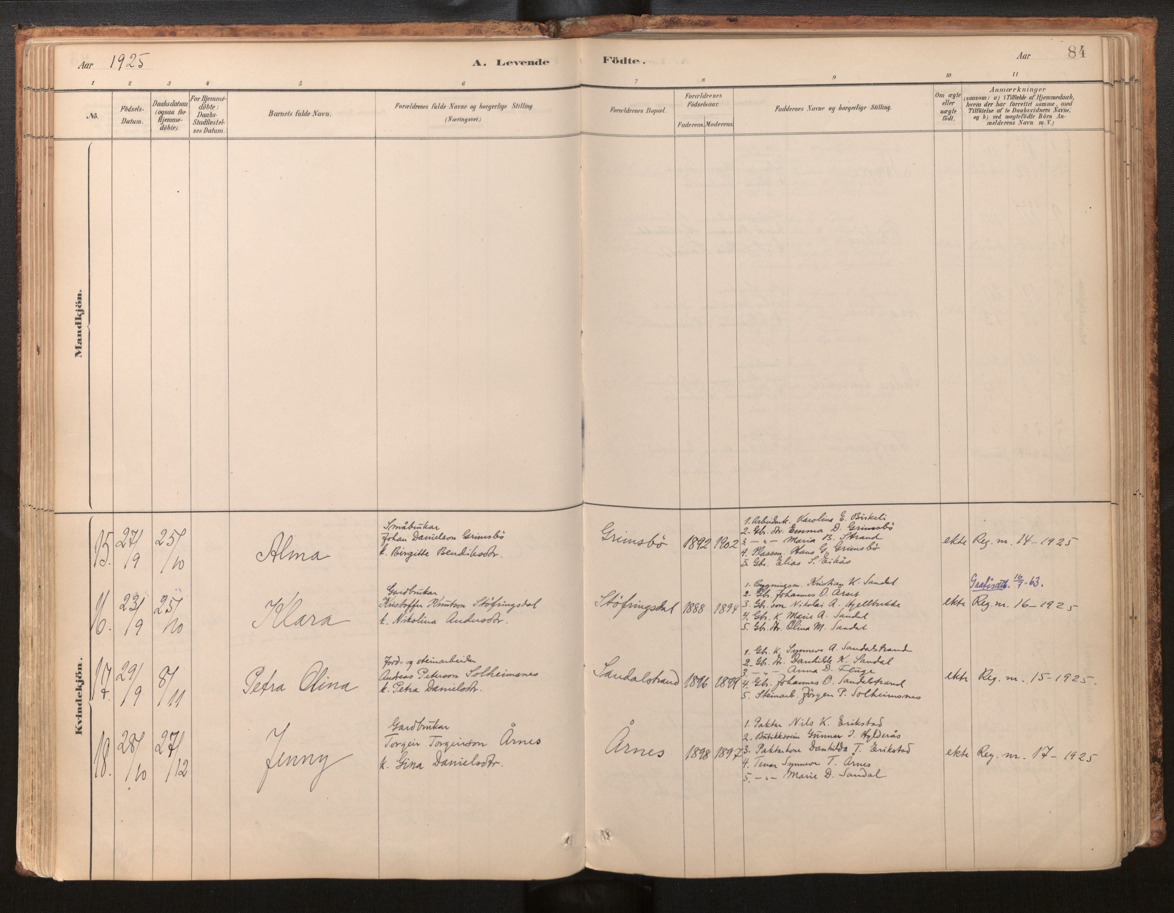 Jølster sokneprestembete, AV/SAB-A-80701/H/Haa/Haab/L0001: Parish register (official) no. B 1, 1882-1930, p. 84