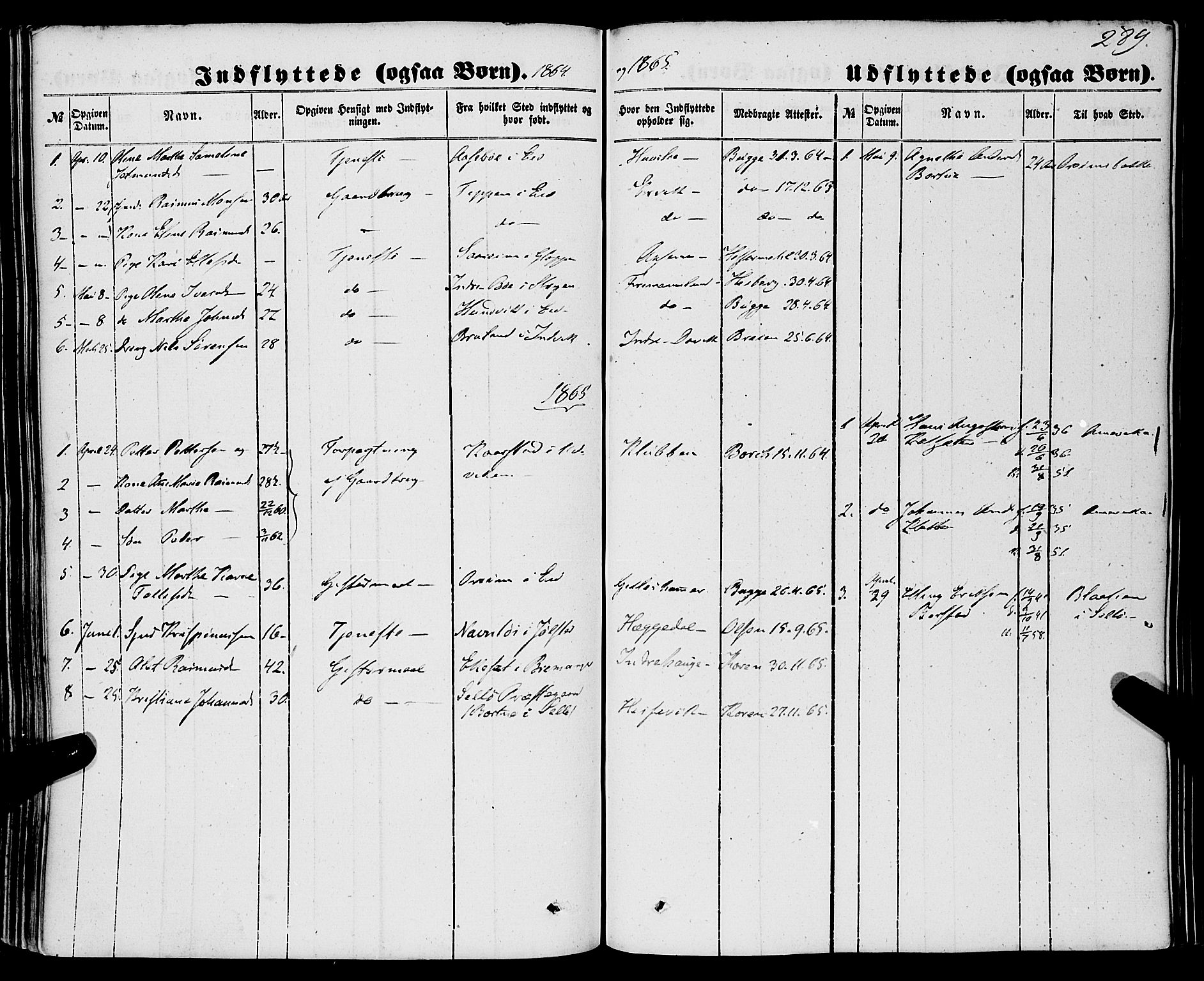 Davik sokneprestembete, SAB/A-79701/H/Haa/Haaa/L0005: Parish register (official) no. A 5, 1850-1866, p. 289