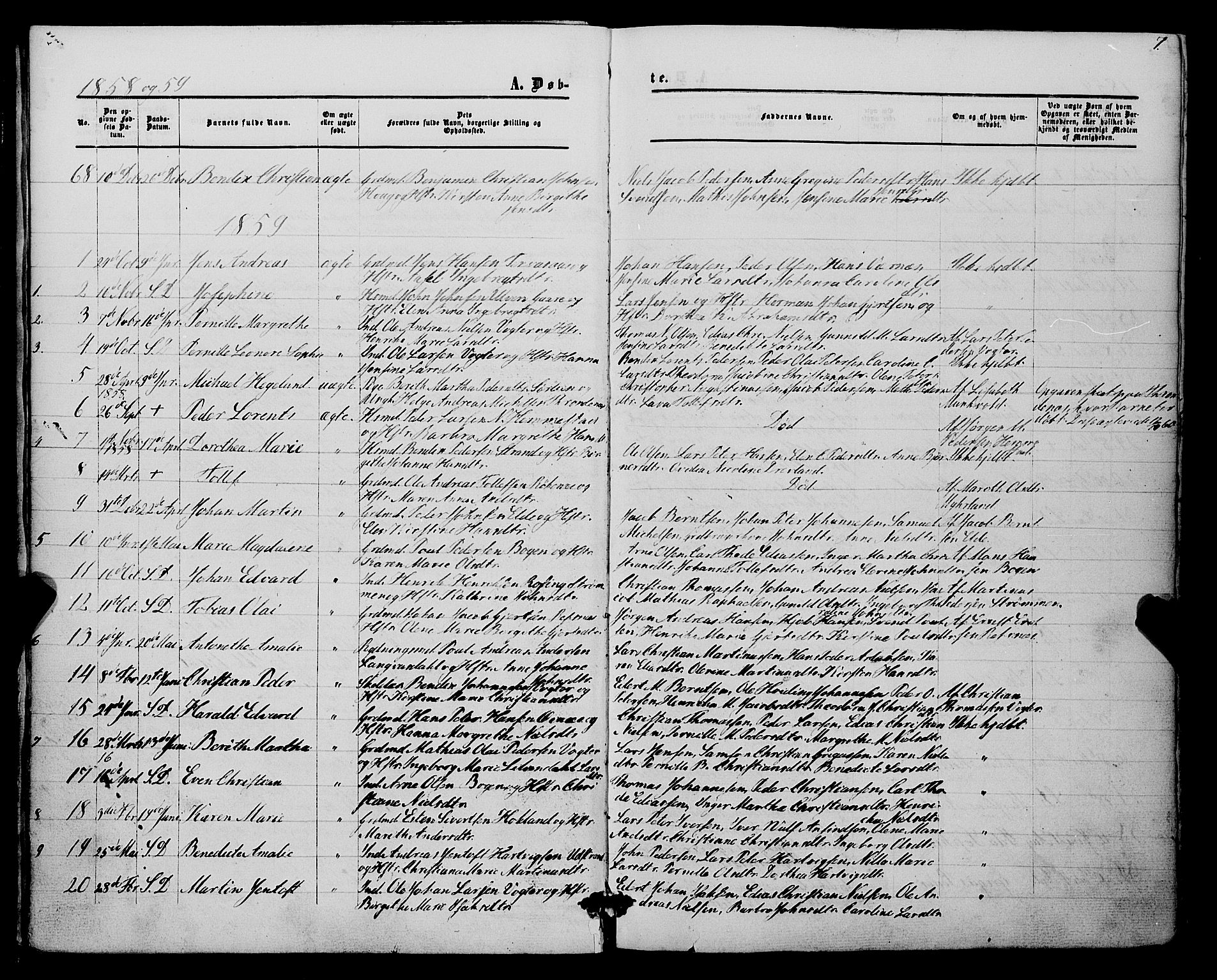 Kvæfjord sokneprestkontor, SATØ/S-1323/G/Ga/Gaa/L0004kirke: Parish register (official) no. 4, 1857-1877, p. 7
