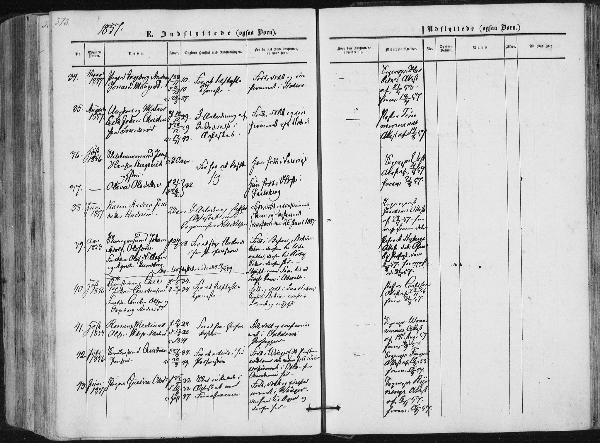 Tønsberg kirkebøker, AV/SAKO-A-330/F/Fa/L0008: Parish register (official) no. I 8, 1855-1864, p. 373