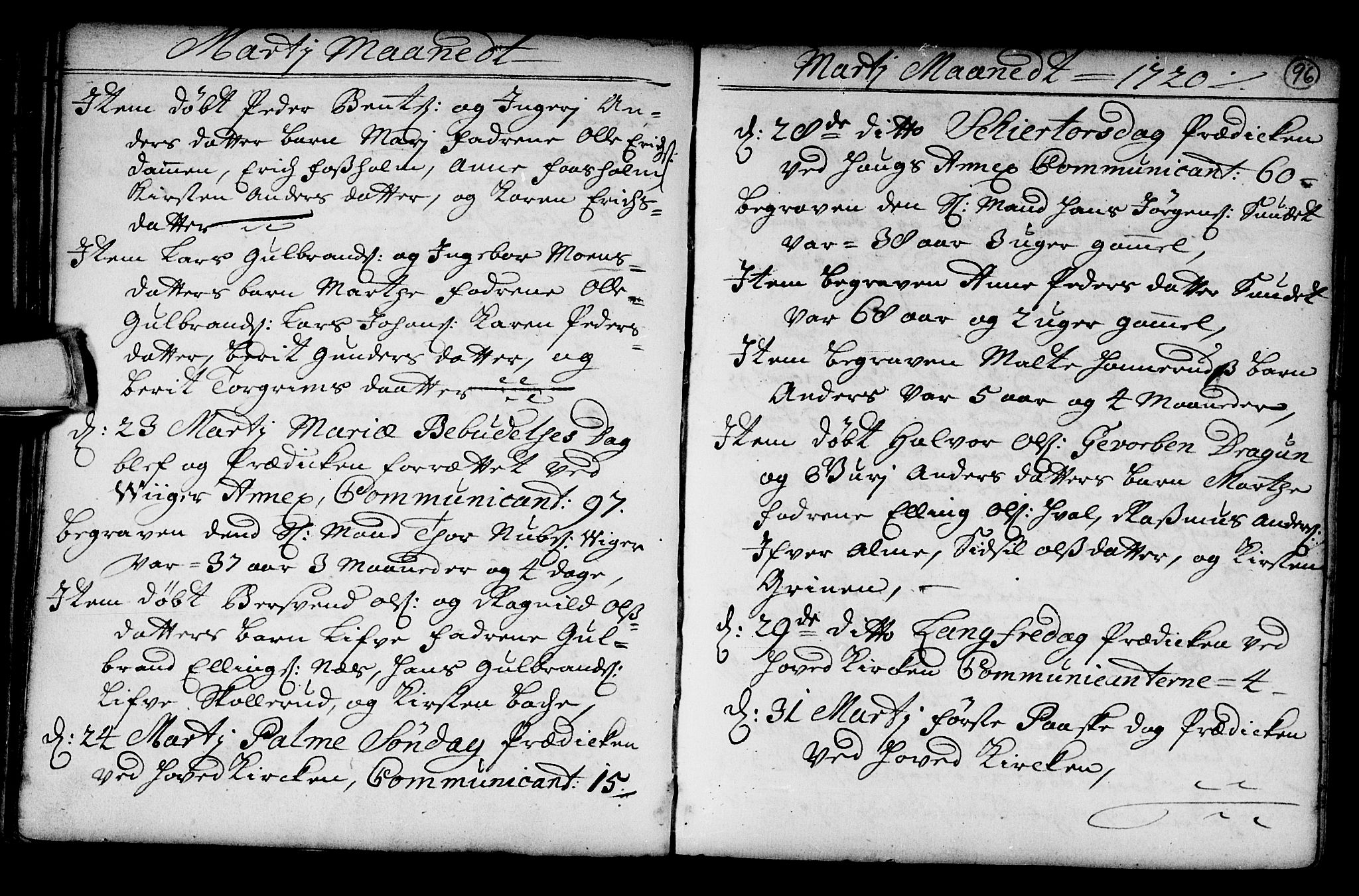 Norderhov kirkebøker, AV/SAKO-A-237/G/Ga/L0001: Parish register (copy) no. I 1, 1717-1725, p. 96