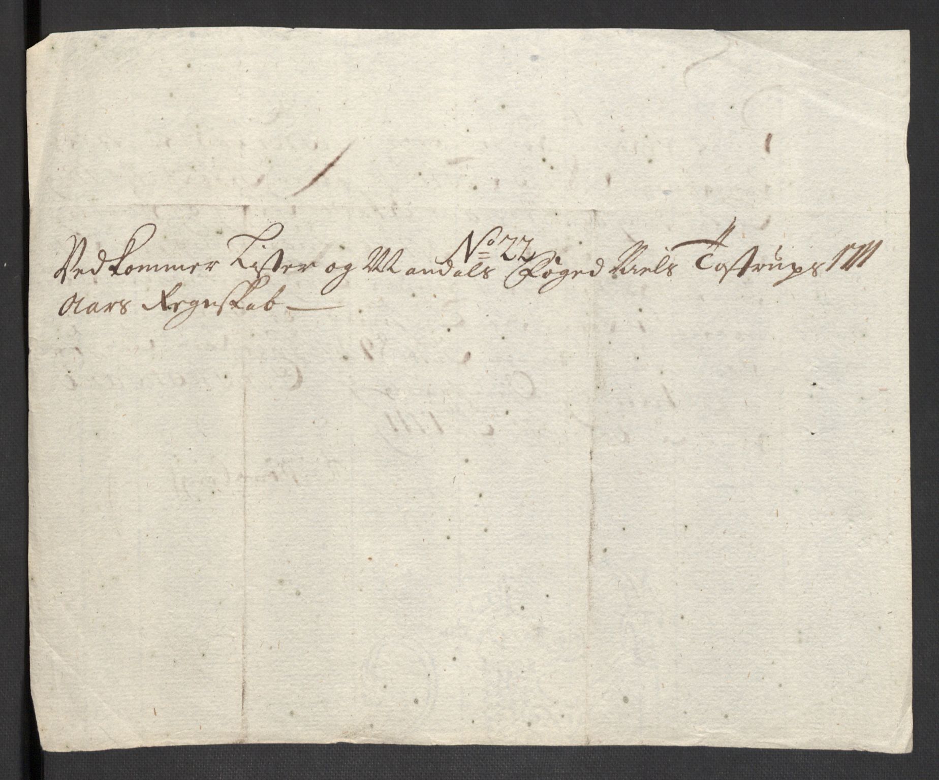 Rentekammeret inntil 1814, Reviderte regnskaper, Fogderegnskap, AV/RA-EA-4092/R43/L2554: Fogderegnskap Lista og Mandal, 1711, p. 207