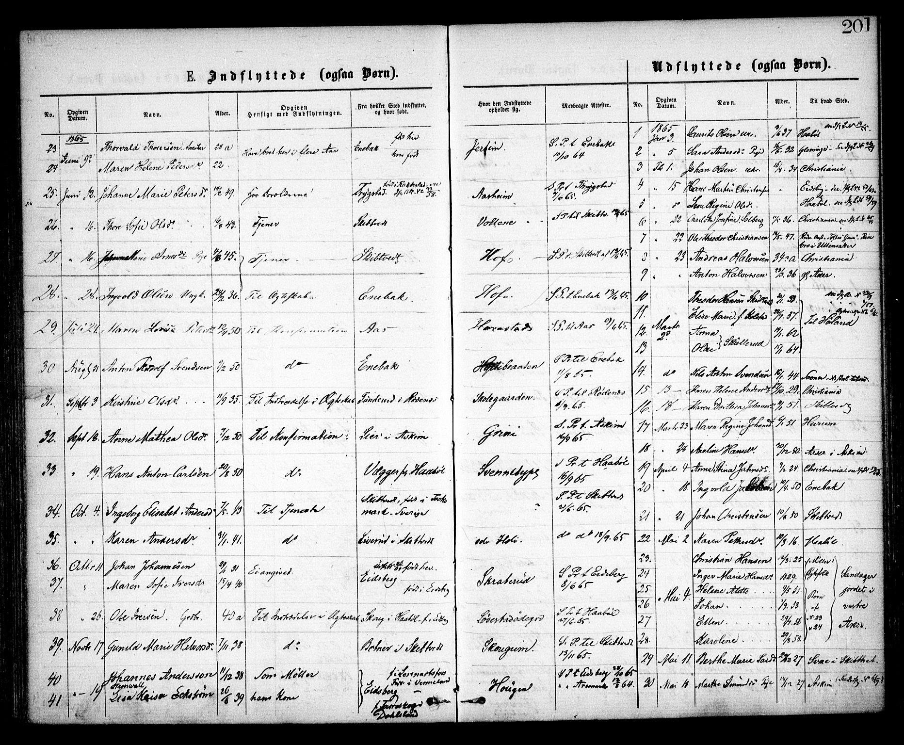 Spydeberg prestekontor Kirkebøker, SAO/A-10924/F/Fa/L0006: Parish register (official) no. I 6, 1863-1874, p. 201