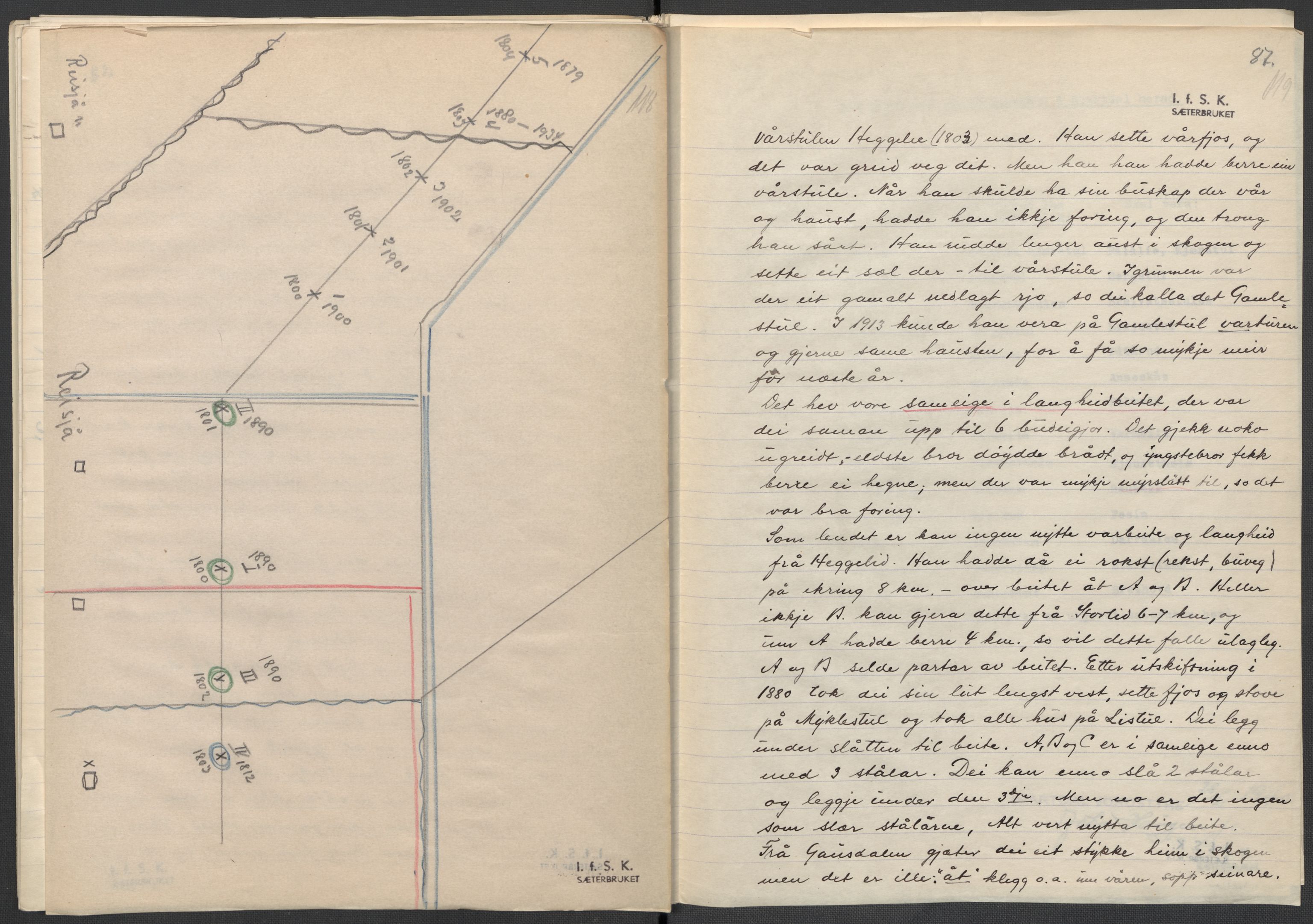 Instituttet for sammenlignende kulturforskning, RA/PA-0424/F/Fc/L0007/0002: Eske B7: / Telemark (perm XVII), 1934-1937, p. 119