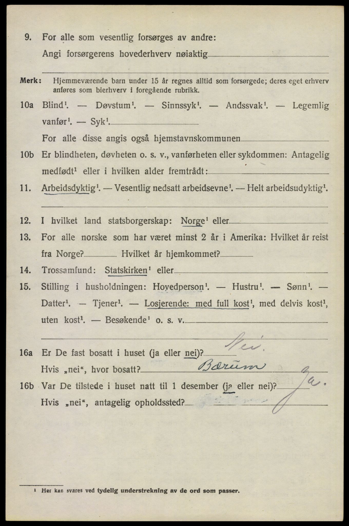 SAO, 1920 census for Asker, 1920, p. 8819