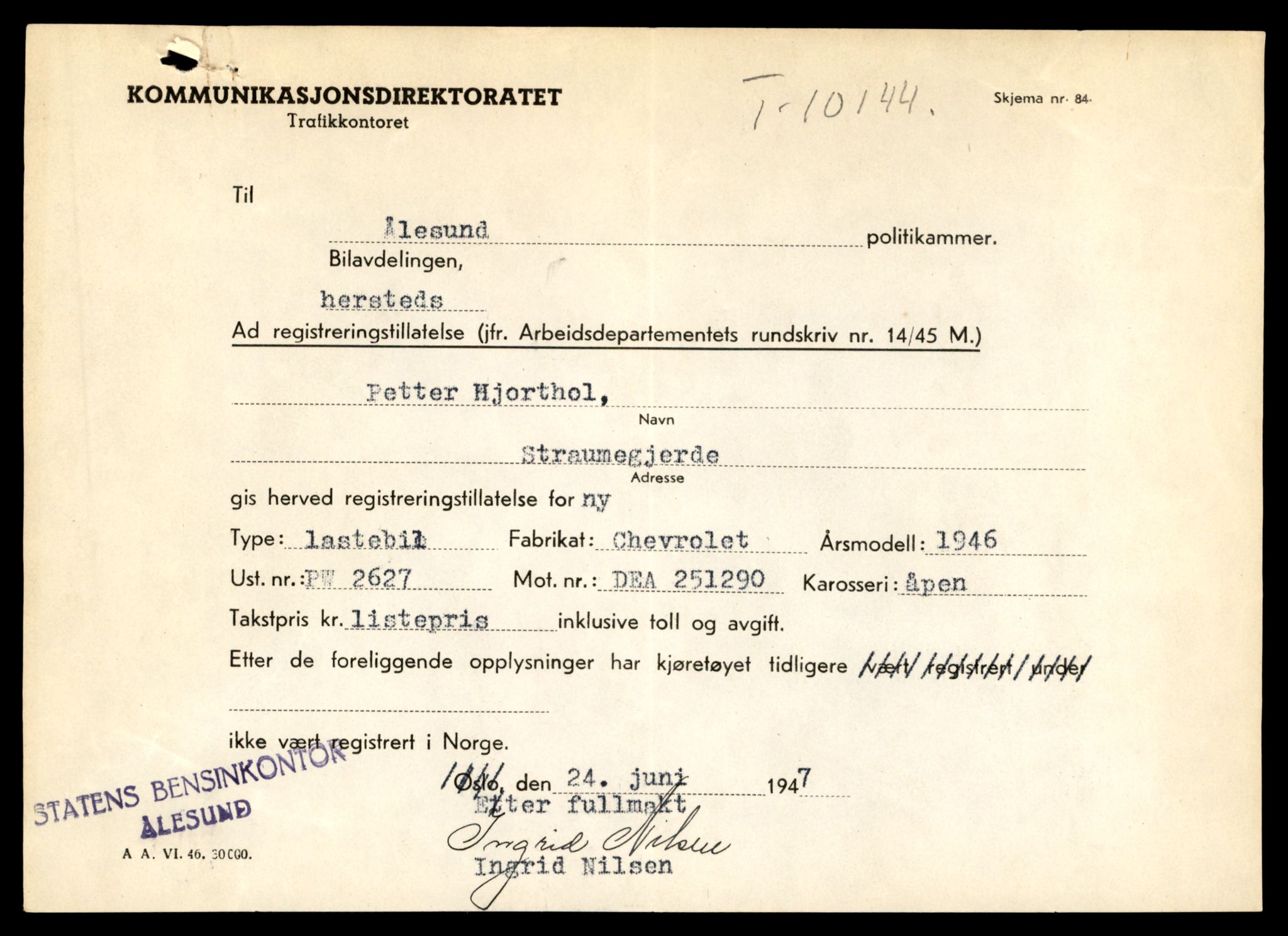 Møre og Romsdal vegkontor - Ålesund trafikkstasjon, AV/SAT-A-4099/F/Fe/L0033: Registreringskort for kjøretøy T 12151 - T 12474, 1927-1998, p. 1437
