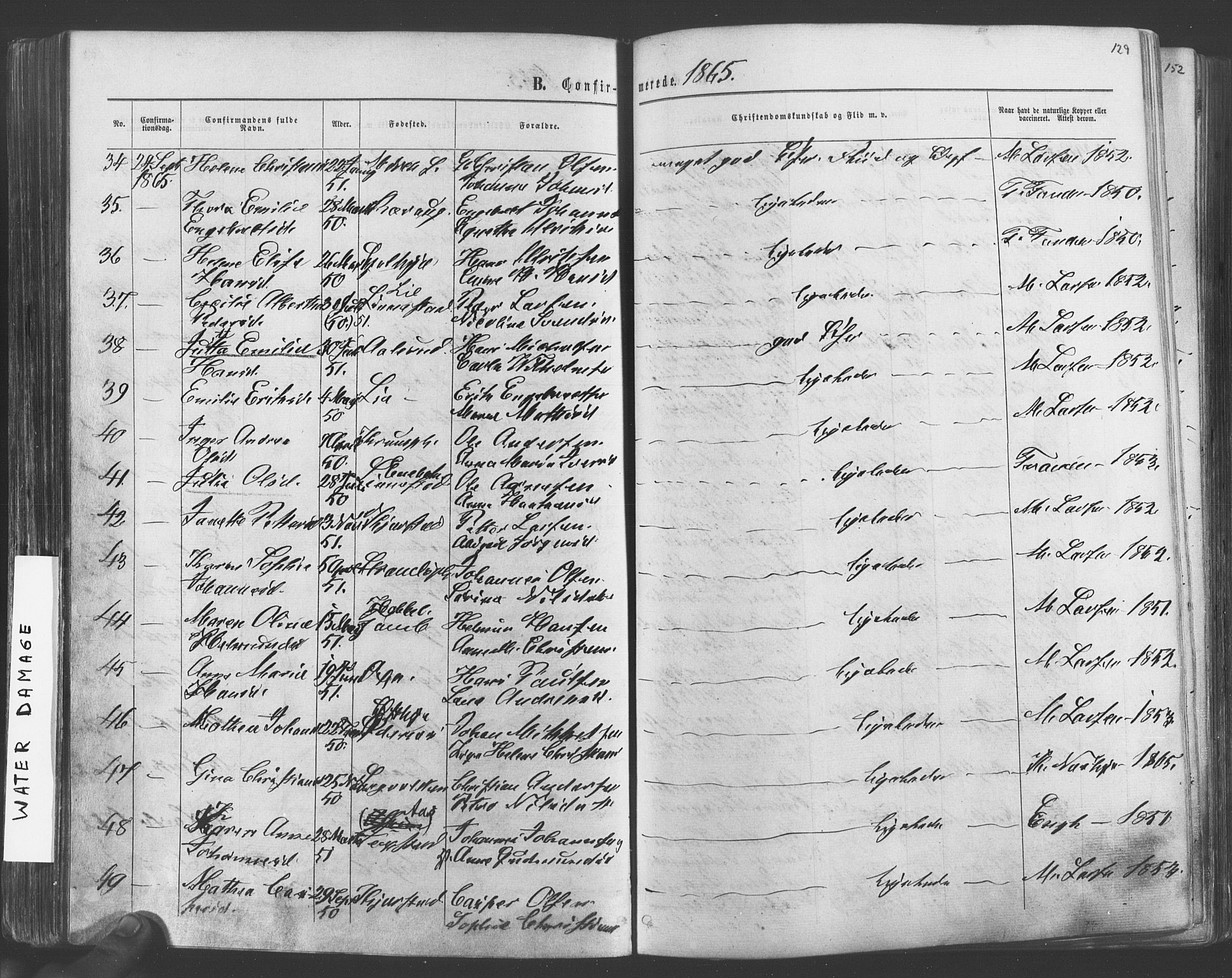 Vestby prestekontor Kirkebøker, SAO/A-10893/F/Fa/L0008: Parish register (official) no. I 8, 1863-1877, p. 129