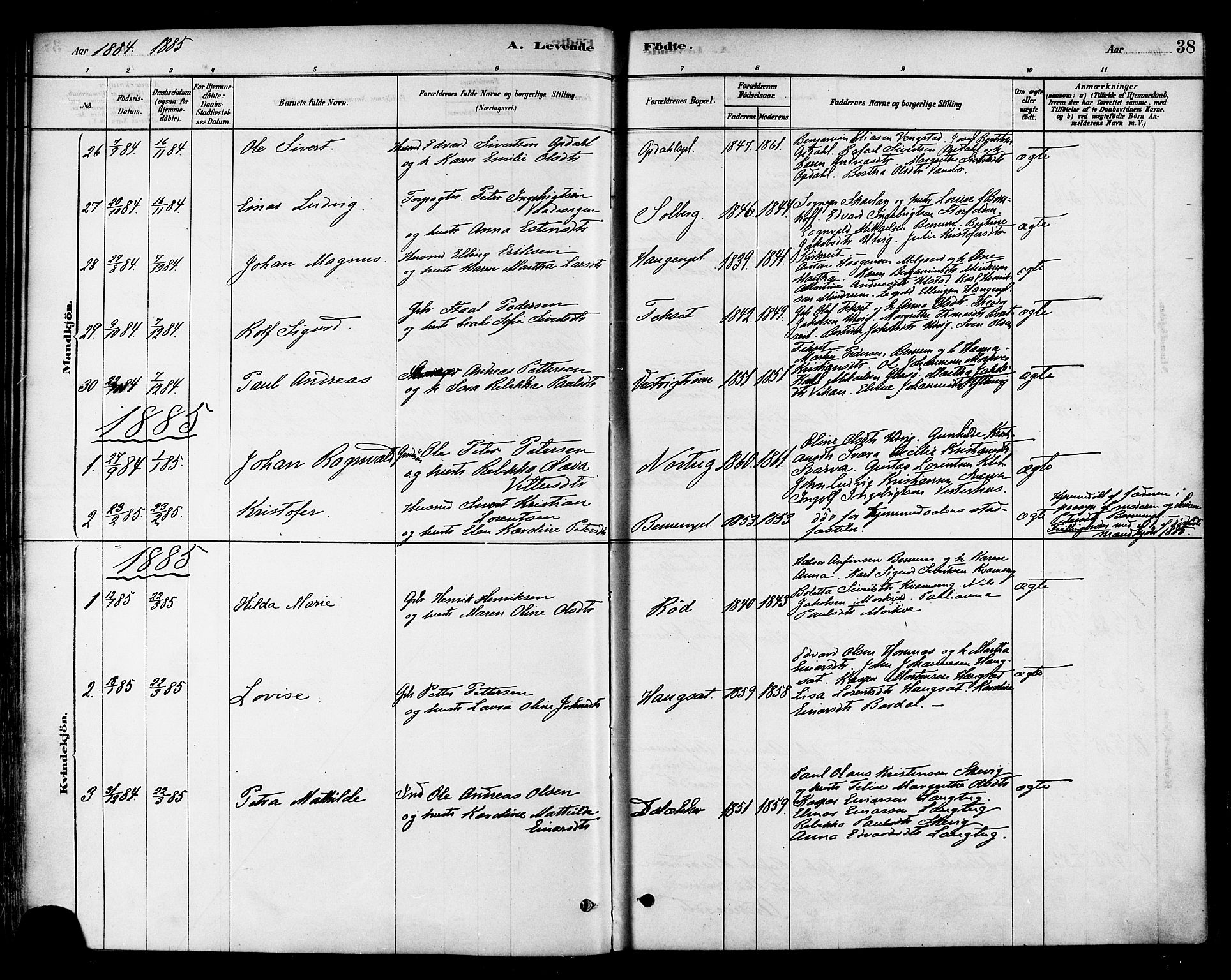 Ministerialprotokoller, klokkerbøker og fødselsregistre - Nord-Trøndelag, SAT/A-1458/741/L0395: Parish register (official) no. 741A09, 1878-1888, p. 38