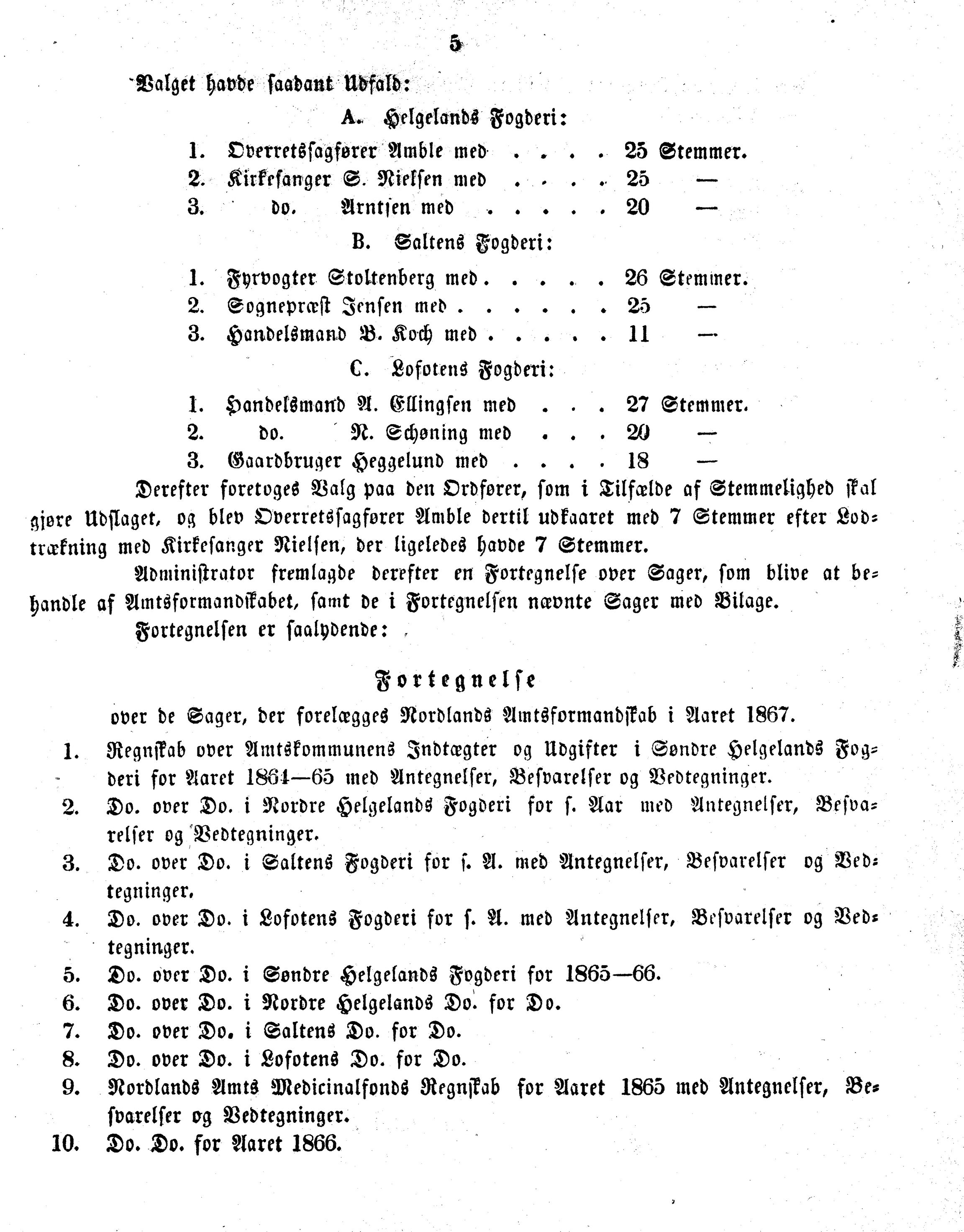 Nordland Fylkeskommune. Fylkestinget, AIN/NFK-17/176/A/Ac/L0005: Fylkestingsforhandlinger 1866-1870, 1866-1870