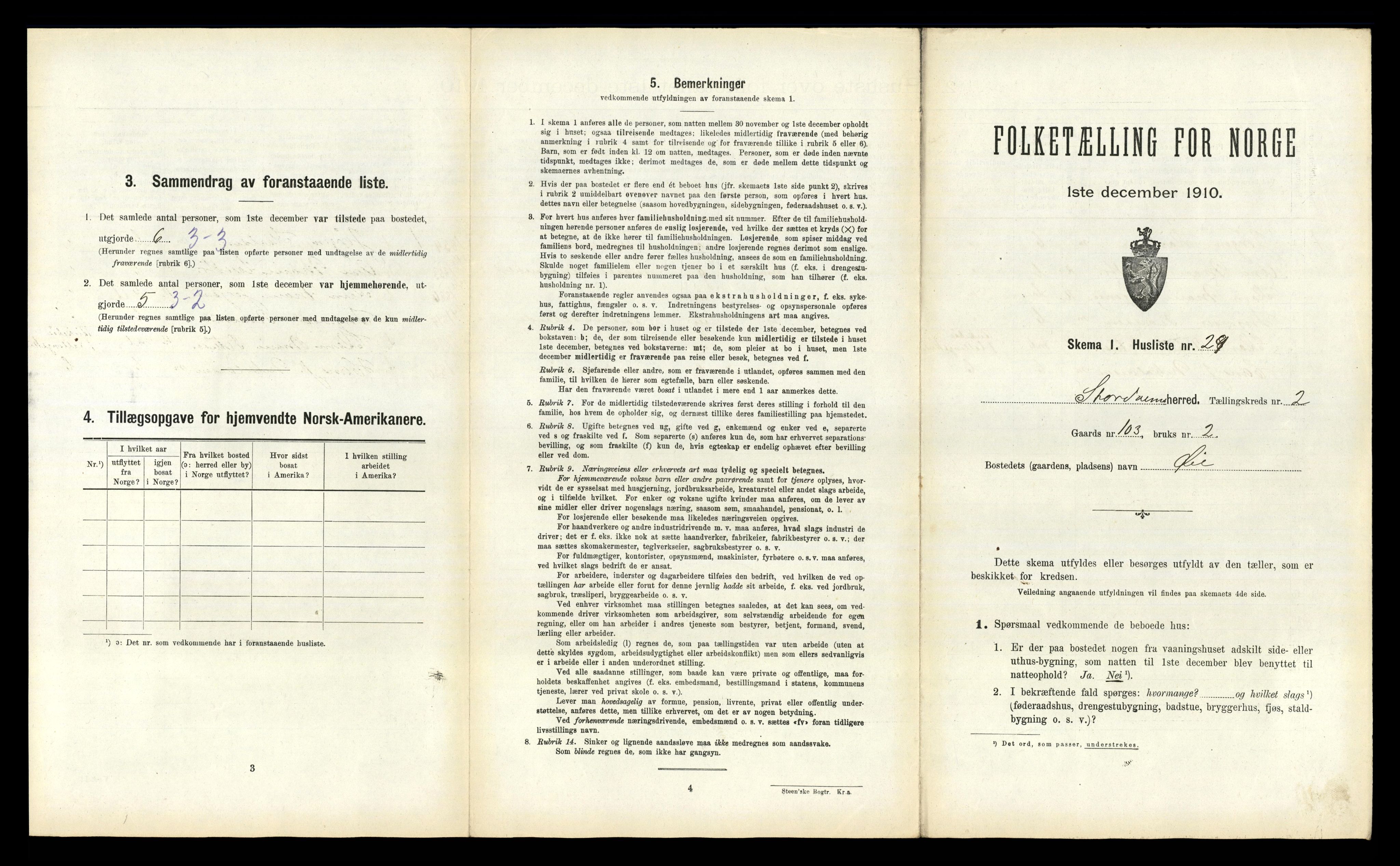 RA, 1910 census for Stordal, 1910, p. 214